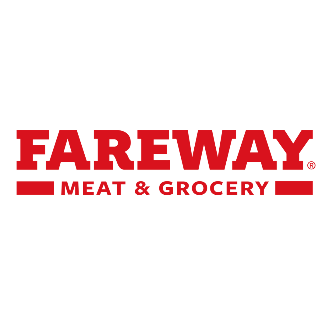 Fareway Meat & Grocery store logo in red text on a white background.