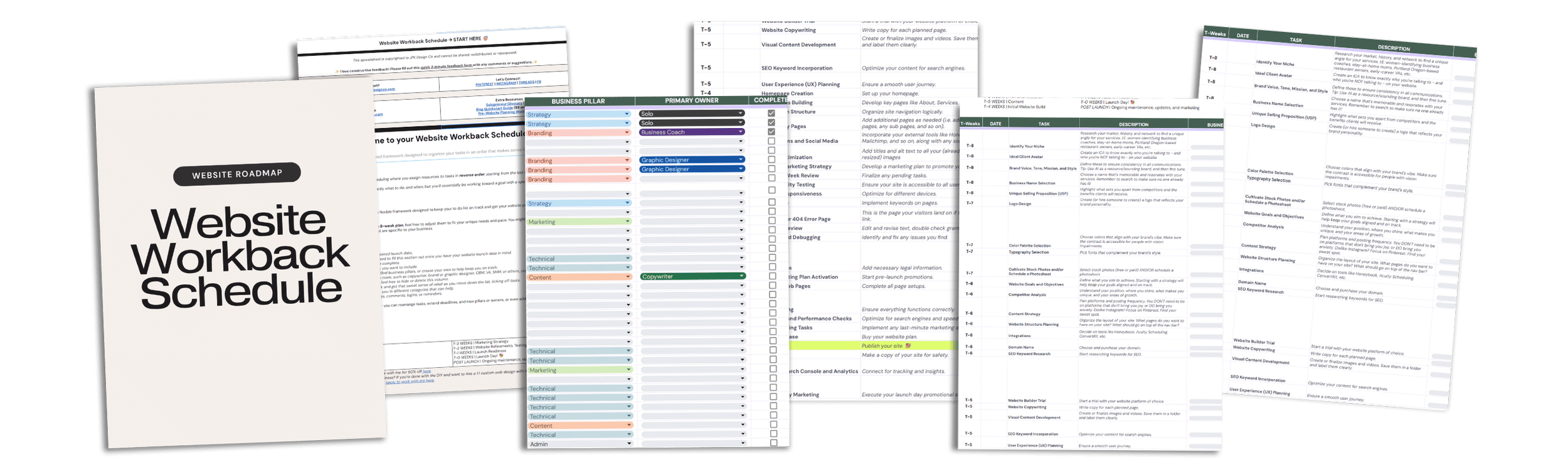 Website Project Plan Template: Workback Schedule | JPK Design Co
