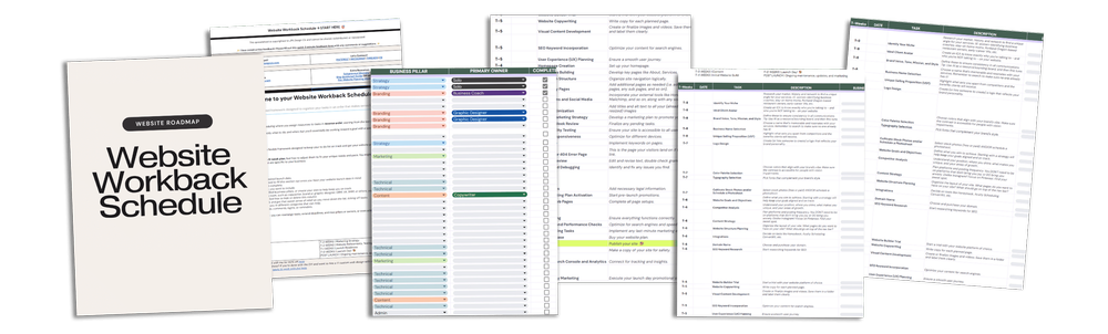 Website Project Plan Template: Workback Schedule | JPK Design Co