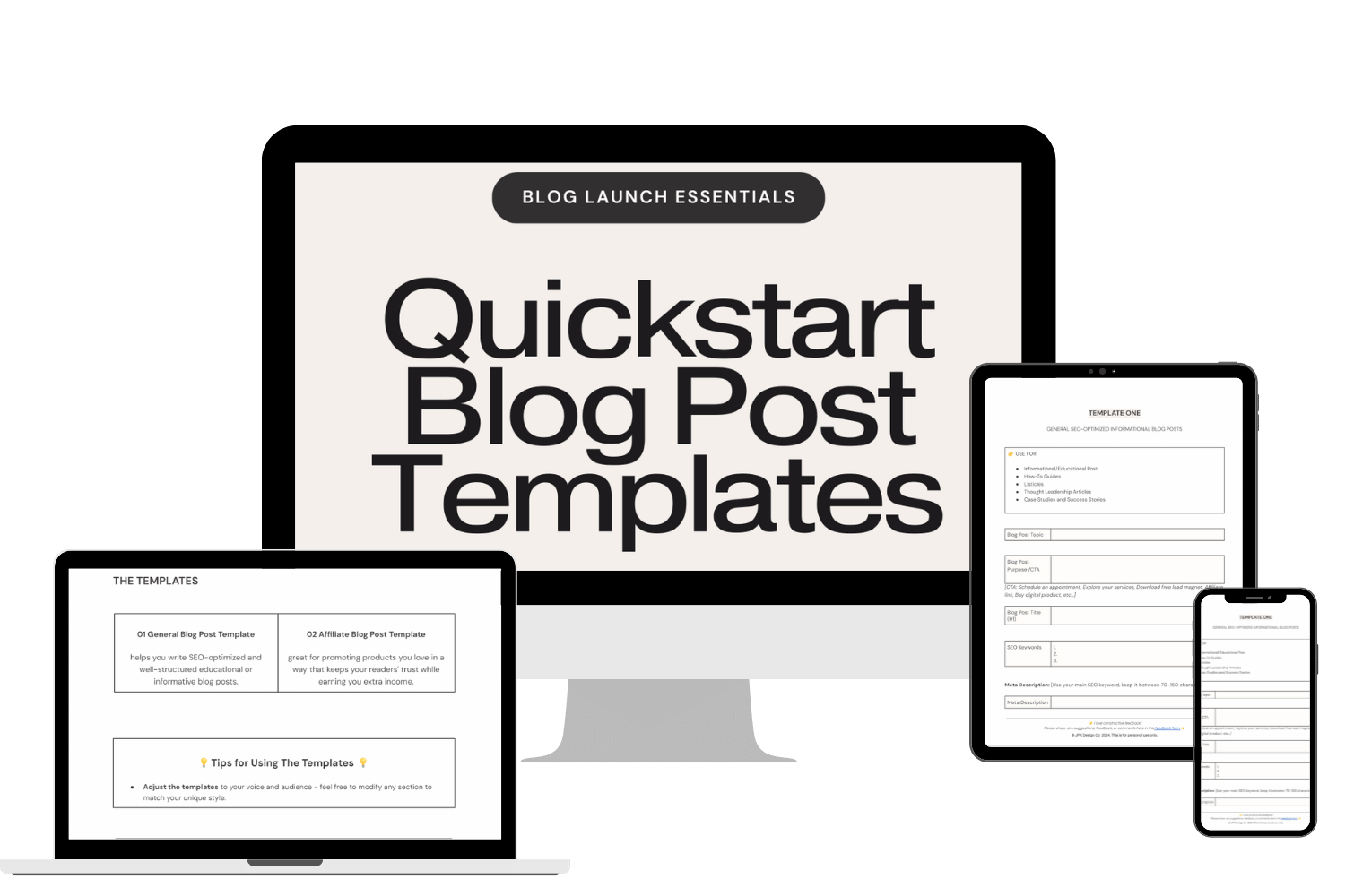 Quickstart Templates Quickstart Guide Template – Birdesign