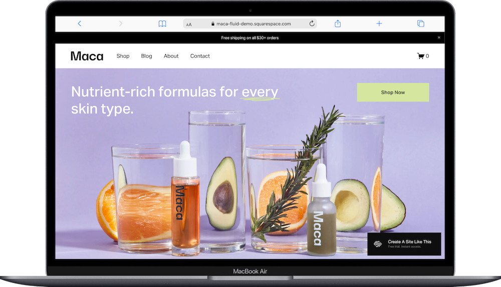 Maca Squarespace Template Review