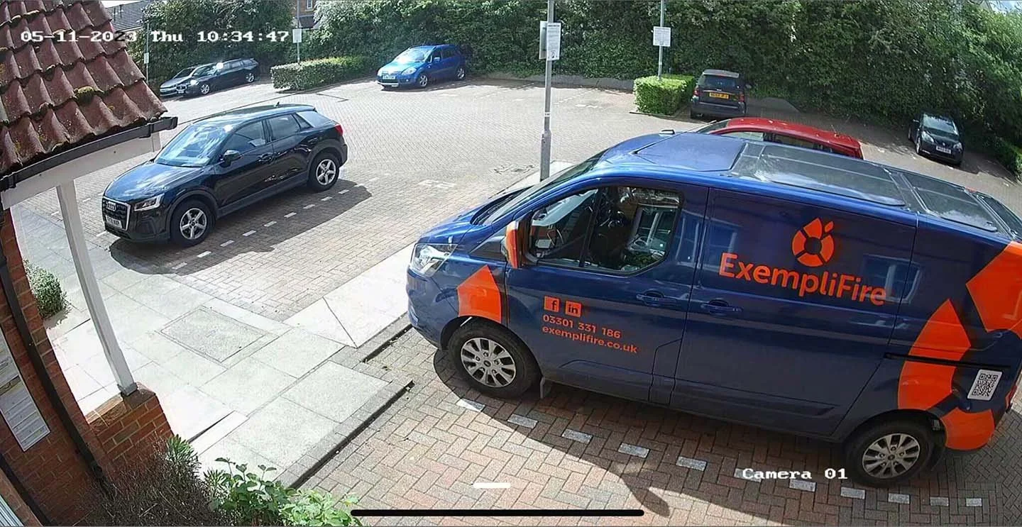 CCTV footage after an installation by Fire Safety Management experts Exemplifire