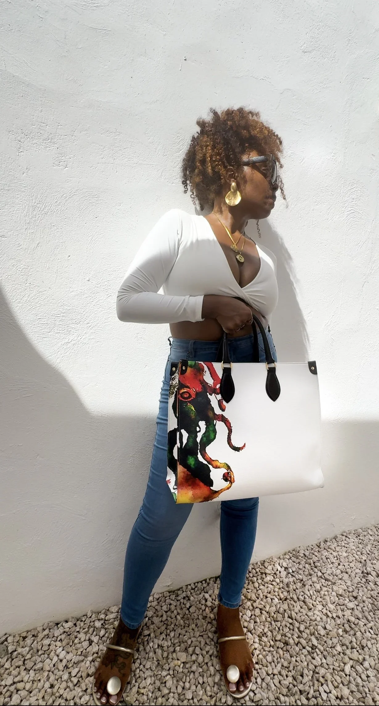 Medusa Collection The “Diamond” Leather Shopper Bag