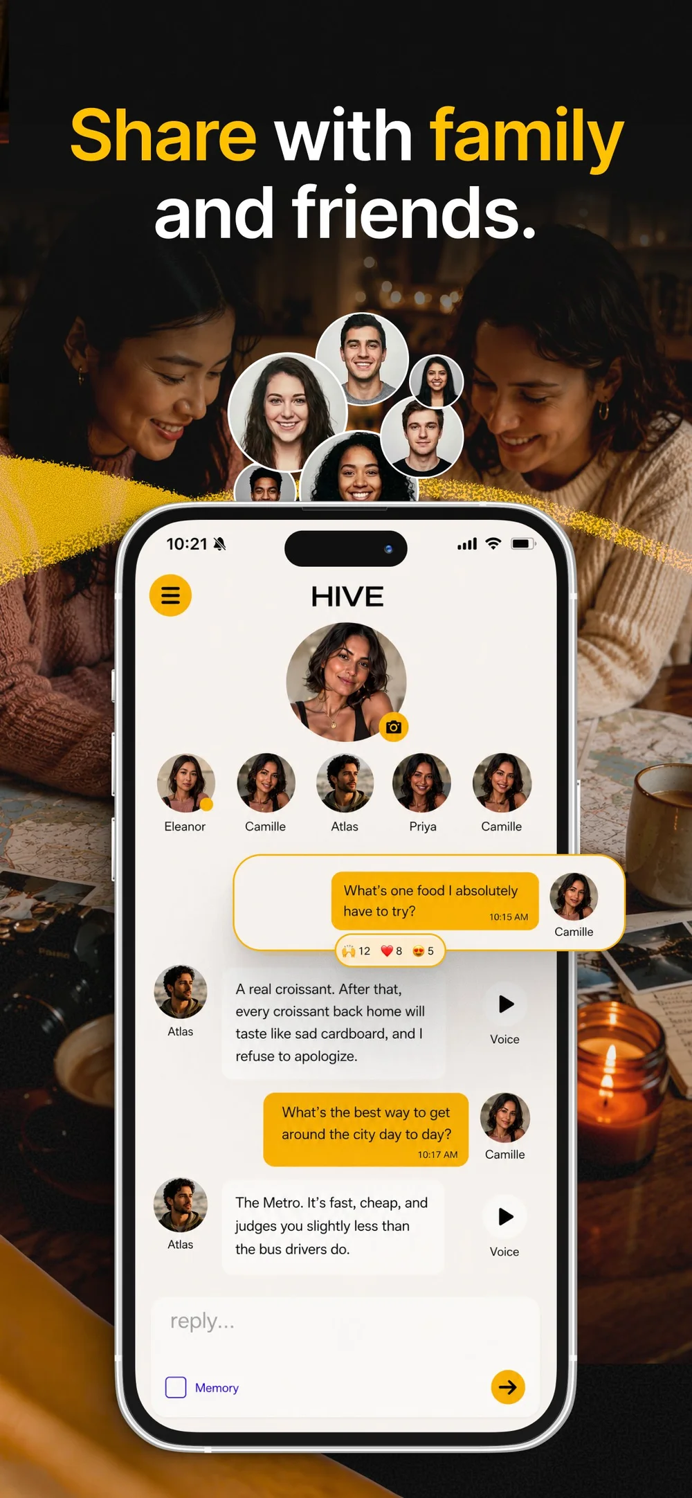 Share avatars with friends and family