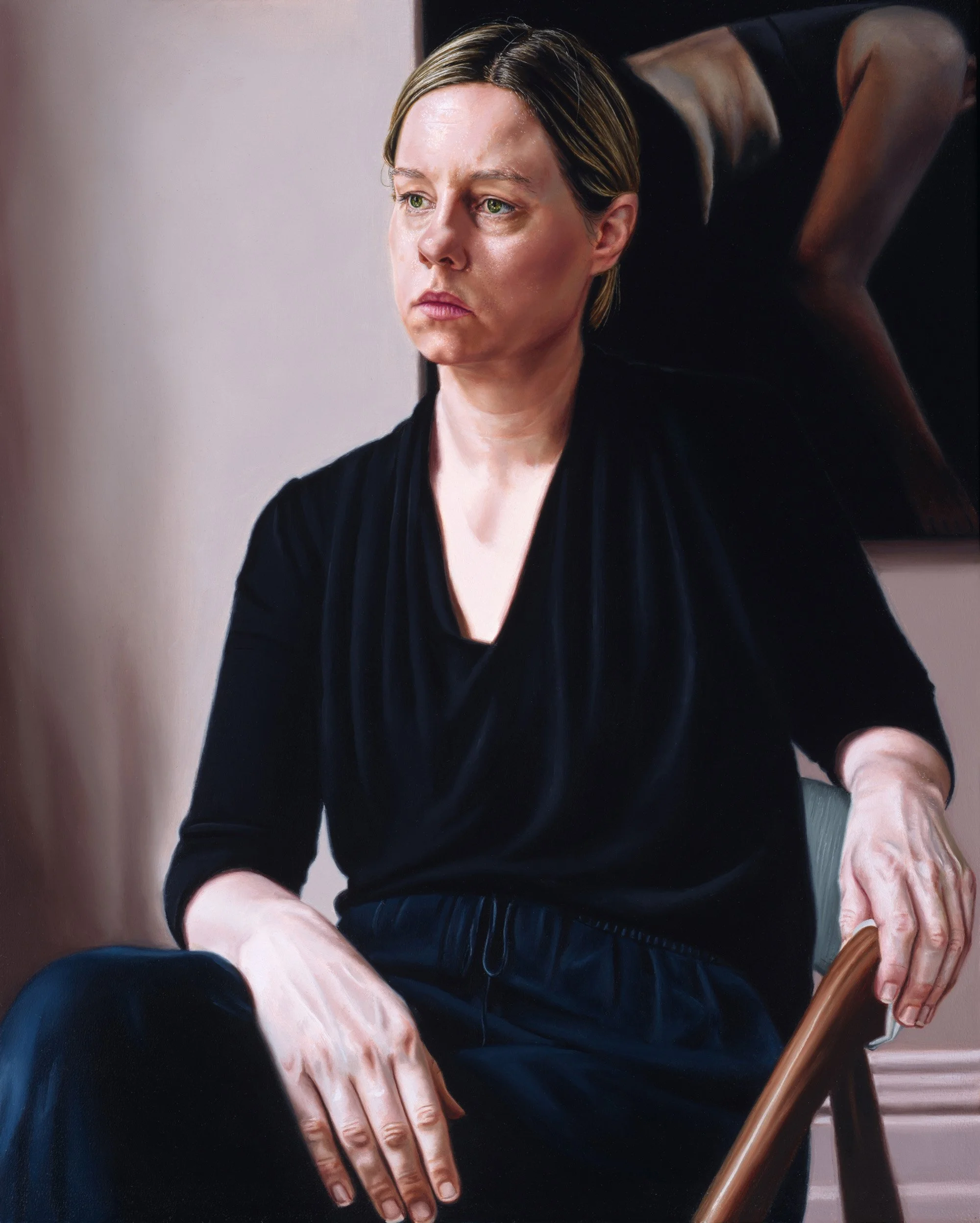 Self-portrait (2026) oil on wood panel, 20 x 25cm