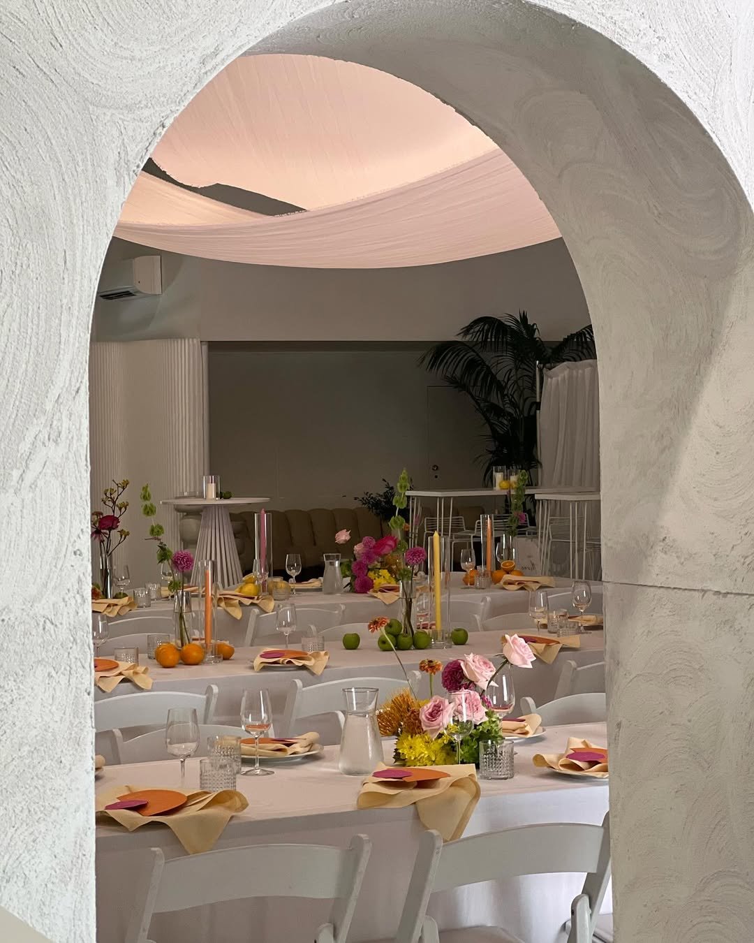 Adding bright florals to your tables is always a great idea!