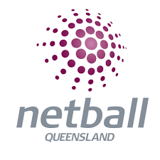 Netball Queensland logo with purple circular dots forming a sphere, and gray text reading 'netball QUEENSLAND'.