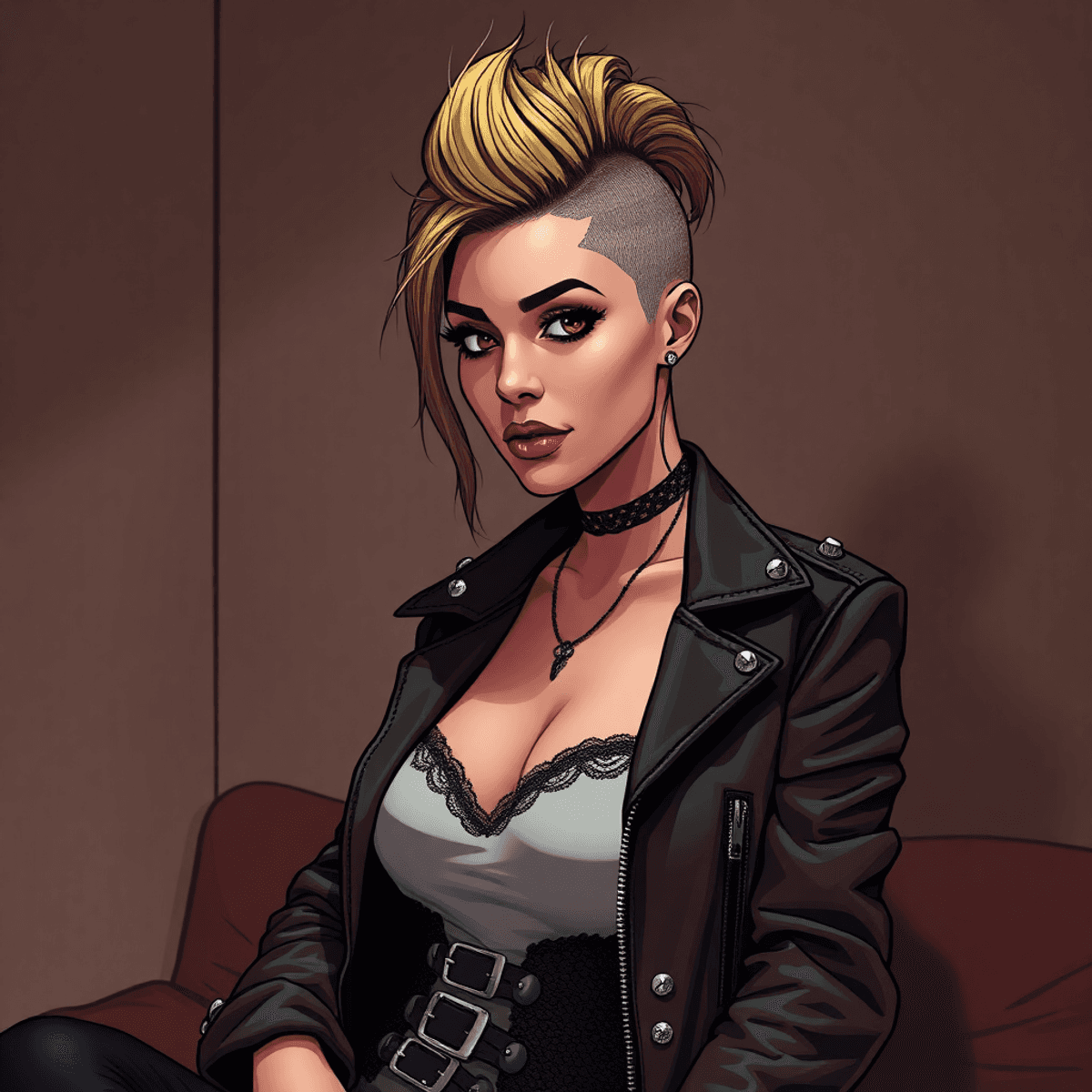 Authentic punk boudoir photography session at mIsFiTs Like ME St. Louis — edgy, alternative, inclusive empowerment photography studio.