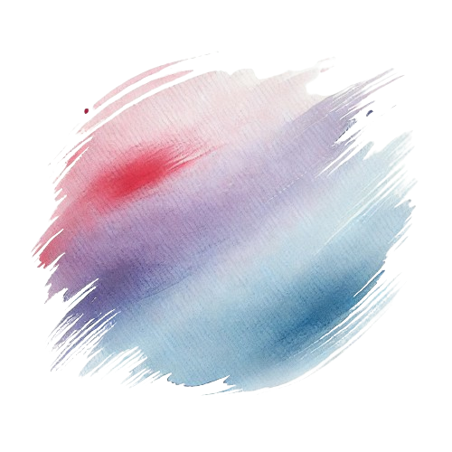 Abstract watercolor splash with shades of pink, purple, and blue.