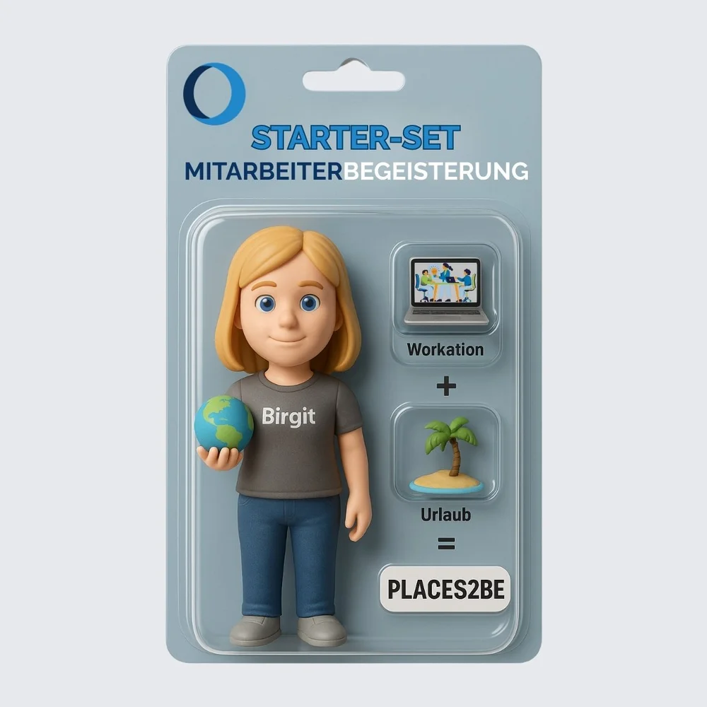 Weil es so lustig ist und grad alle machen :-) 🎁 Unser Kit zur Mitarbeiterbegeisterung &ndash; jetzt auch als Sammlerfigur!
Was braucht es f&uuml;r motivierte Teams?
 ➡️ Workation + Urlaub = #Places2be 🌍🌴

Unsere Mitarbeiterin @birgitbloggt zeigt,