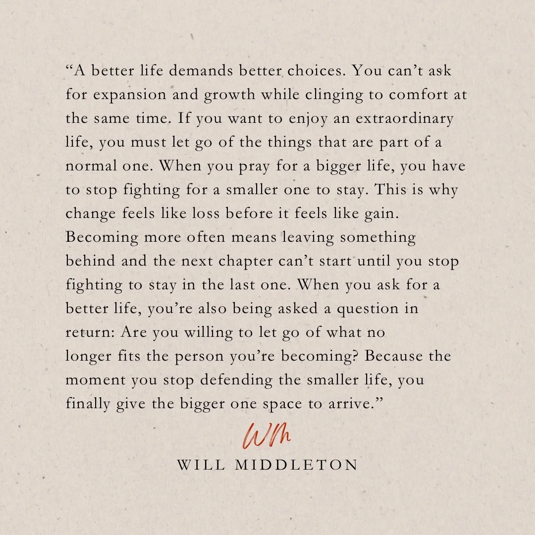 Opening words by @simonalexandero 

Most people say they want more whilst still protecting the life they&rsquo;ve outgrown.

But growth isn&rsquo;t just about adding something new, it&rsquo;s about releasing what no longer fits even when it&rsquo;s f