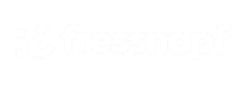 Das Logo der Marke Fressnapf, ein Tierfachhändler, mit weißen Buchstaben und Logo auf schwarzem Hintergrund.