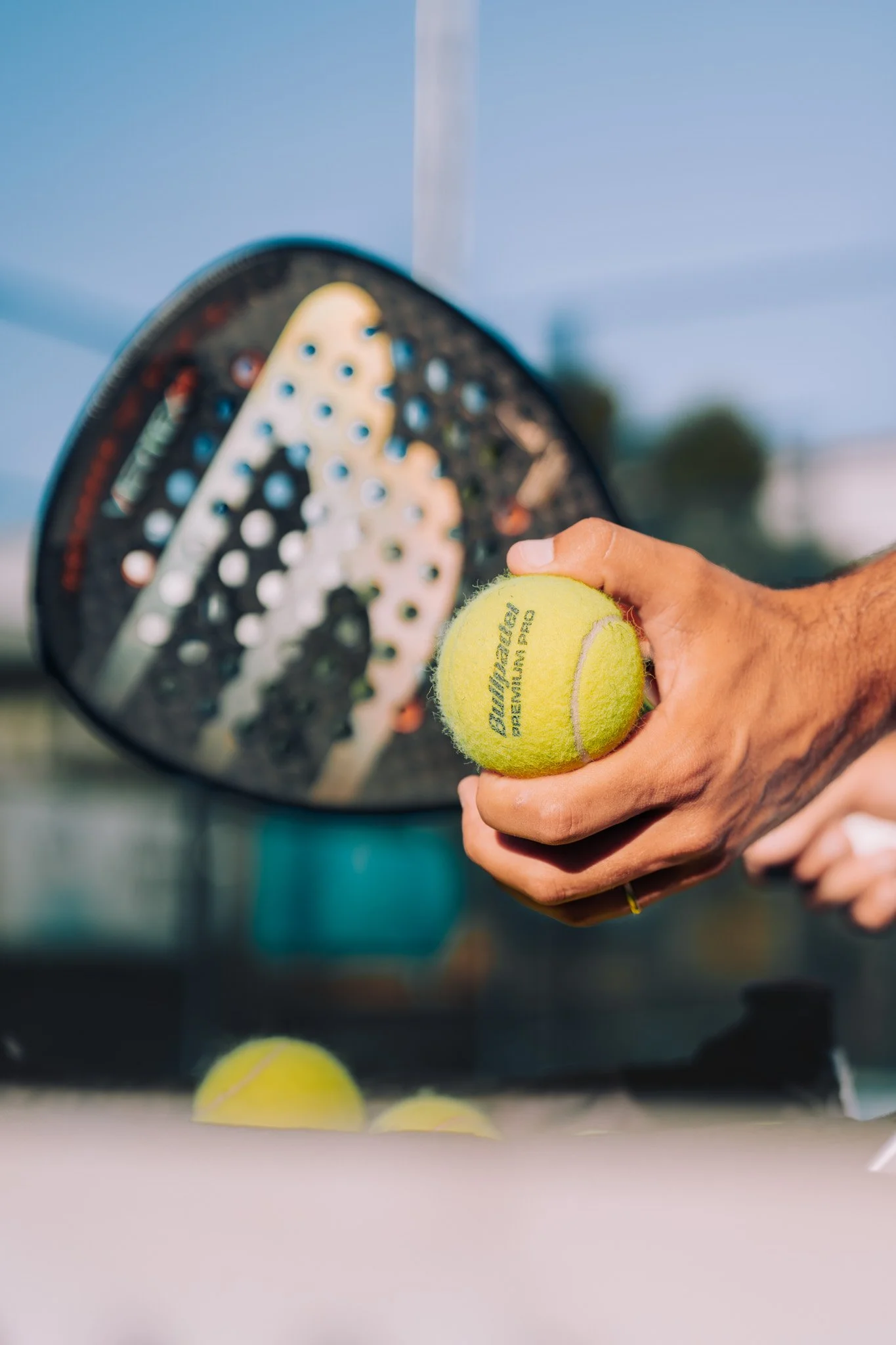 Padel ball and raquet 