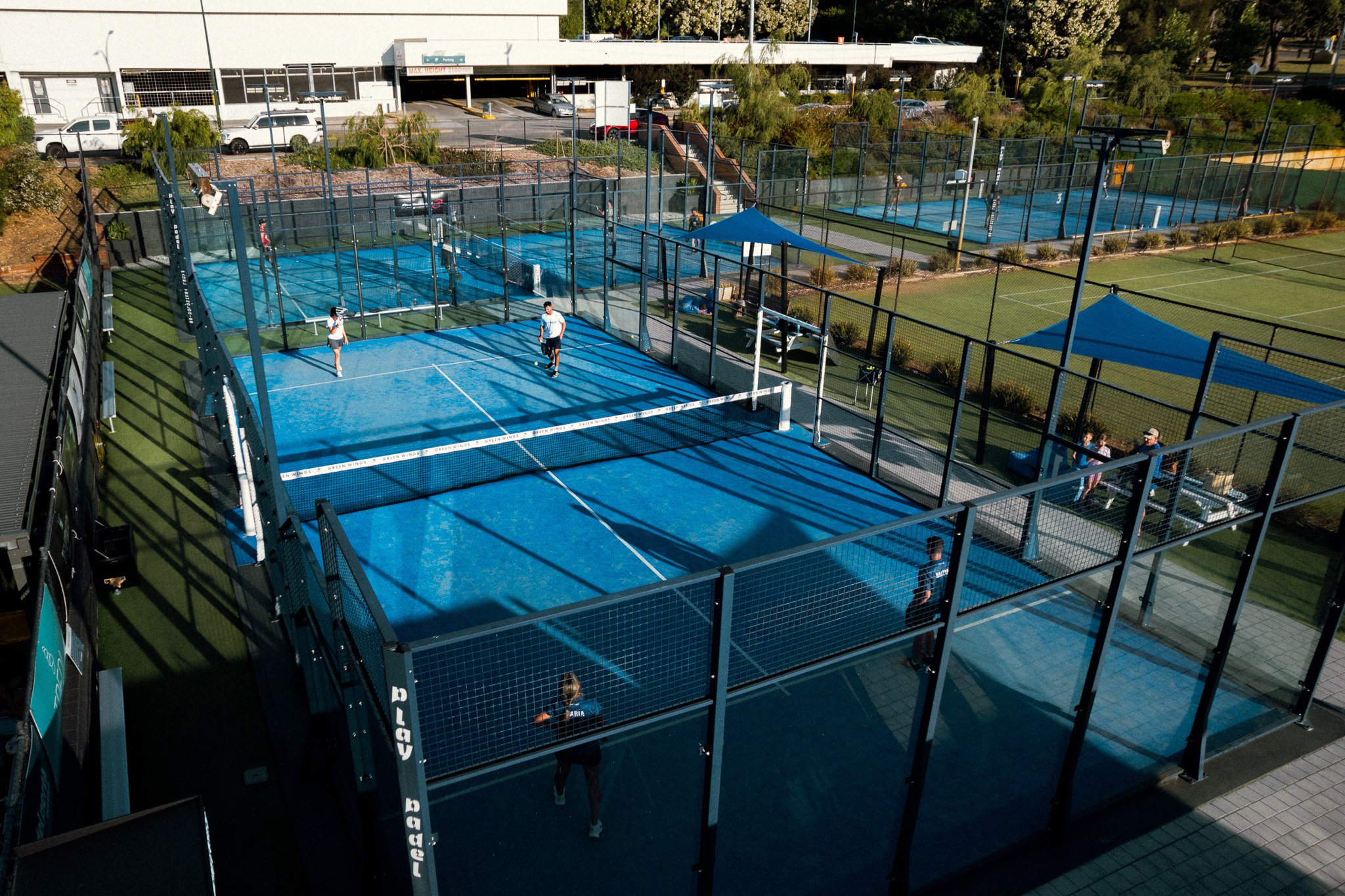 Padel tennis courts drone footage