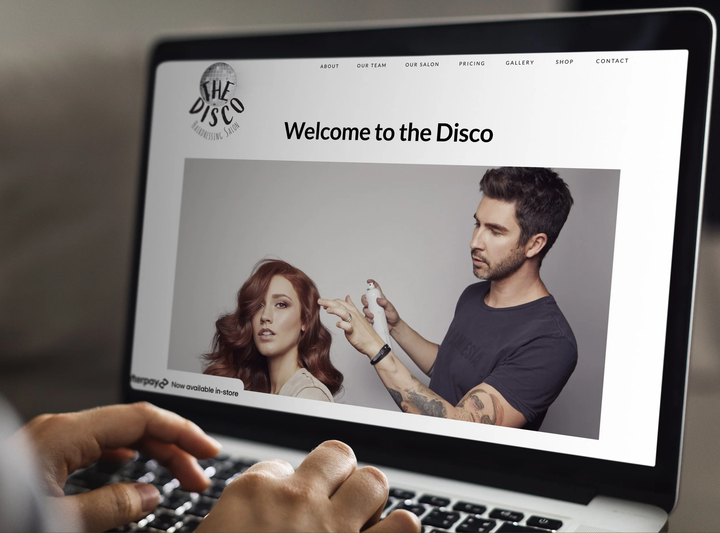 The Disco Hair Salon Homepage Layout