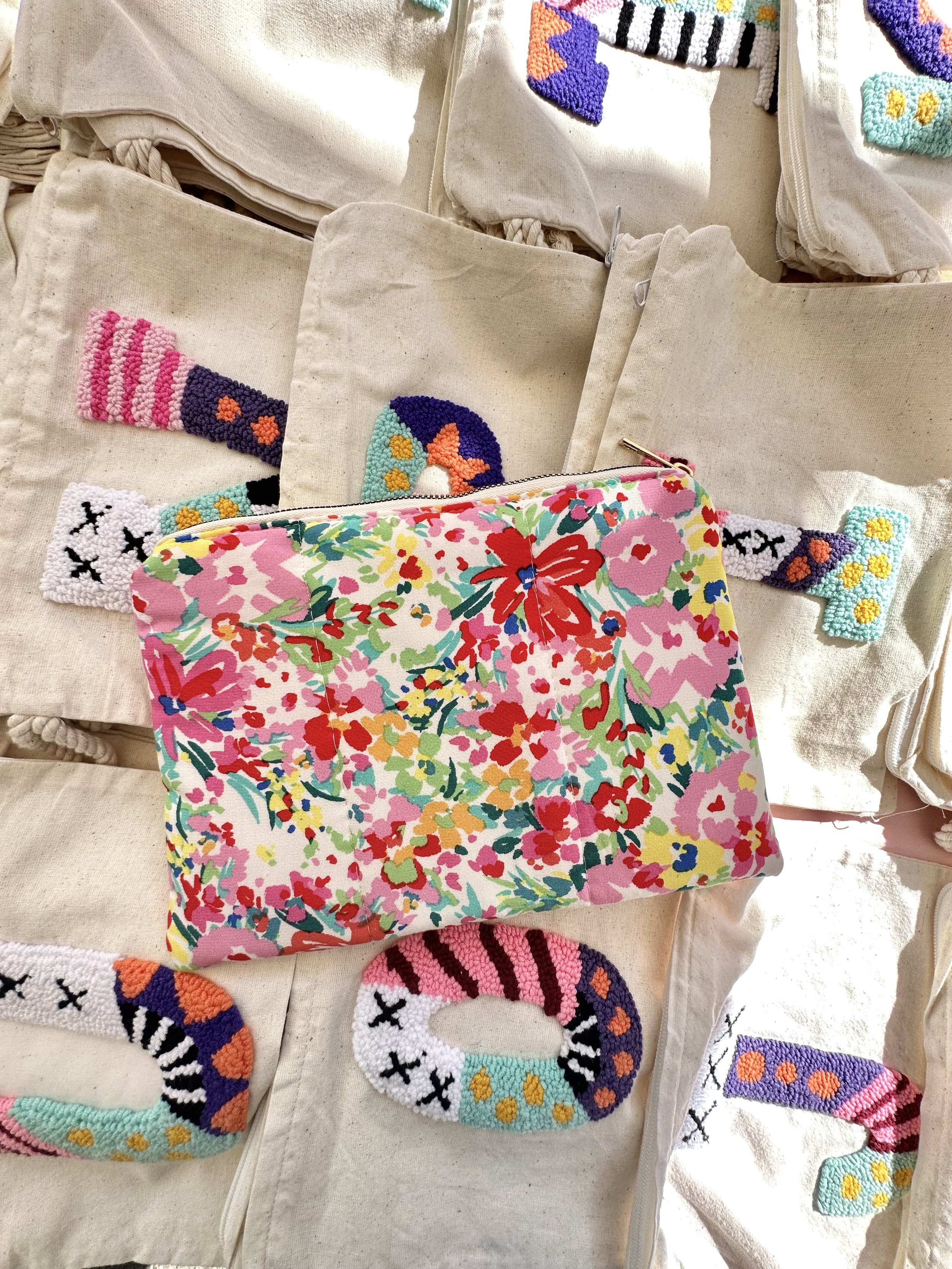 Abstract makeup bag custom
