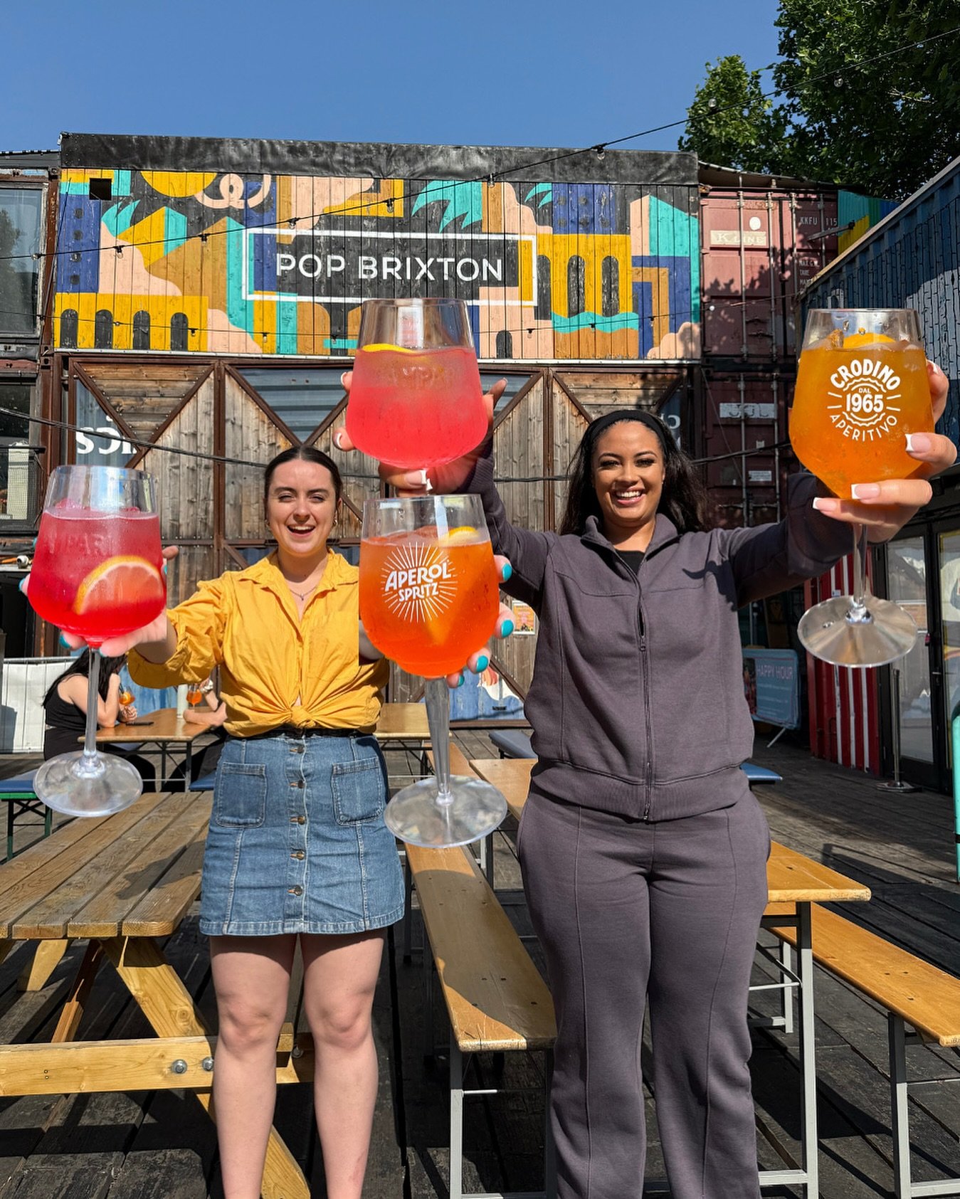 With four delightful spritzes to choose from this summer, which one will you choose?🍹🍊🥭 #aperol #summerishere #spritztime #popbrixton