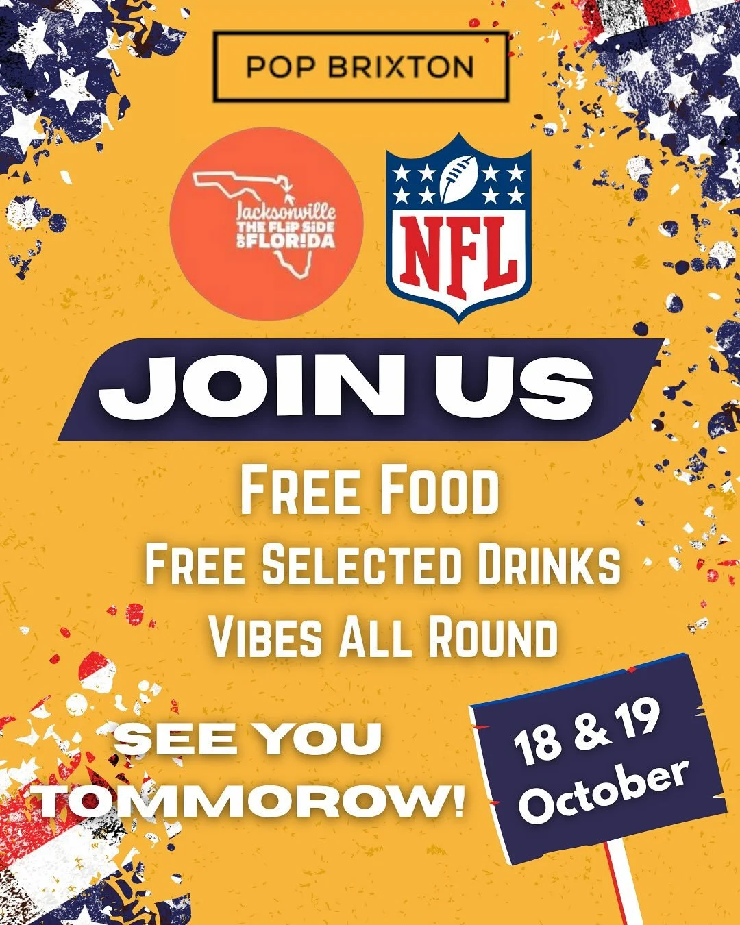 The weekend&rsquo;s here and it&rsquo;s a Jacksonville takeover🔥From Florida to Brixton, we&rsquo;ve got the NFL action live on the big screen, drinks, food and that game day energy all in one spot.🏈

You know the drill❗️

#popbrixton #nfl #whatson