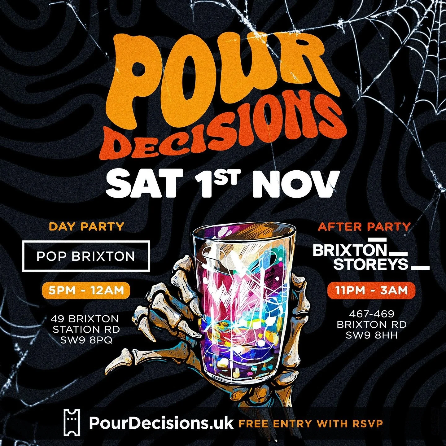 The vibes are set, the drinks are cold, and the music is guaranteed to keep you moving all night long. It&rsquo;s all going down TODAY, Saturday 1st November!

✨ Start your evening at the Day Party at Pop Brixton (5PM to 12AM) with good energy, great