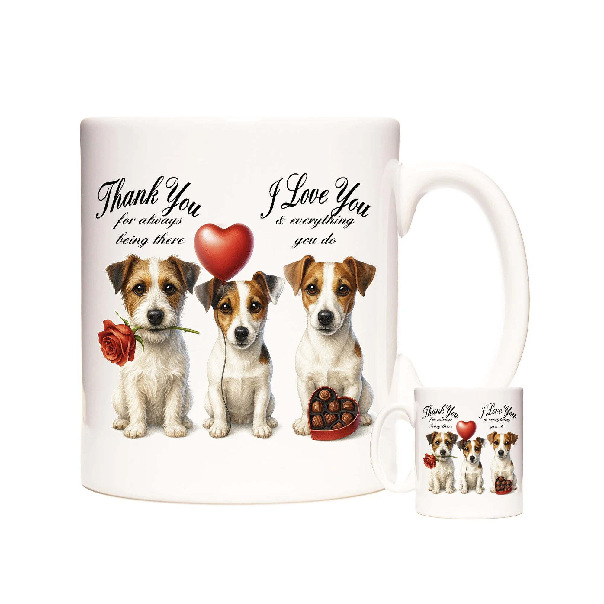Jack Russell Love You Mug – 11oz Ceramic, Dishwasher & Microwave Safe – Romantic Dog Gift for Valentine’s Day or Thank You