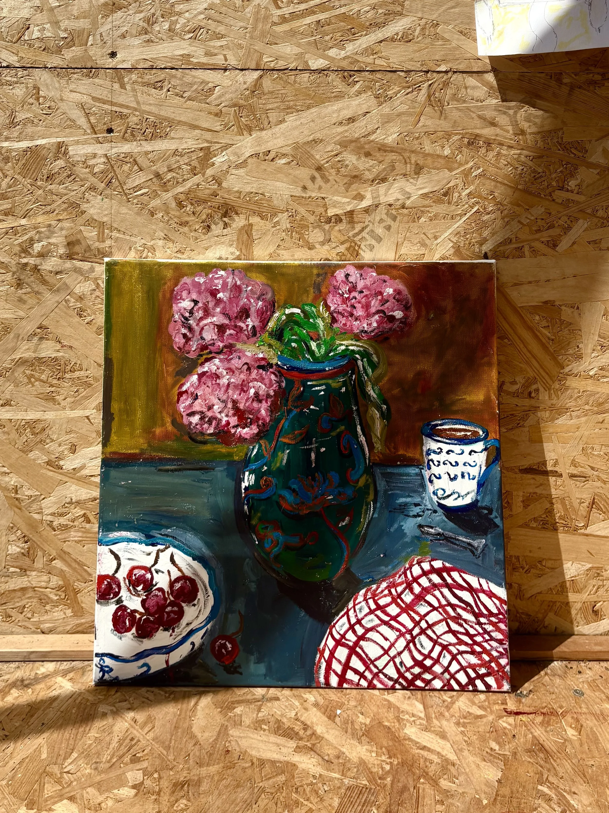 Cherries and peonies