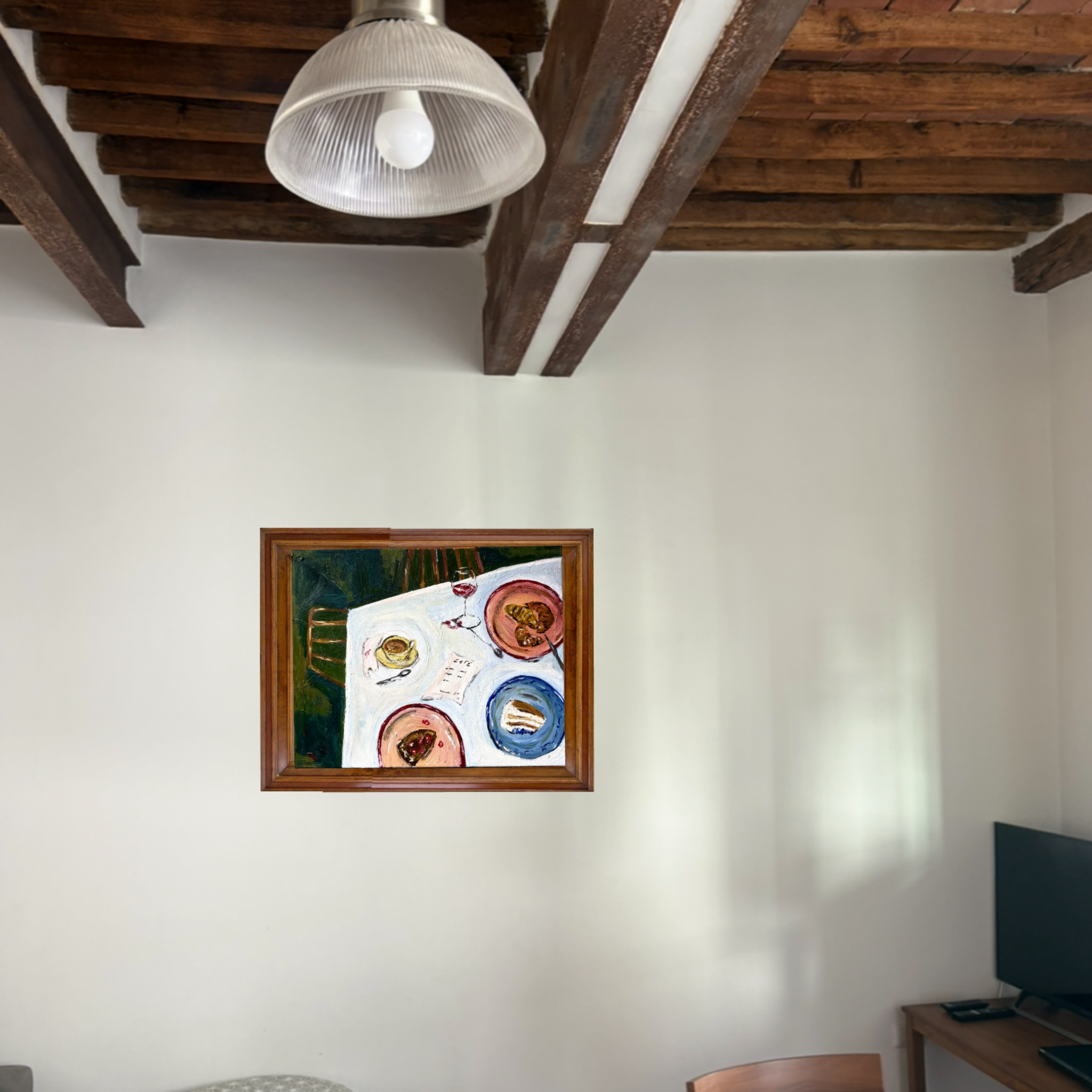 A table for 2 at the local cafe Print