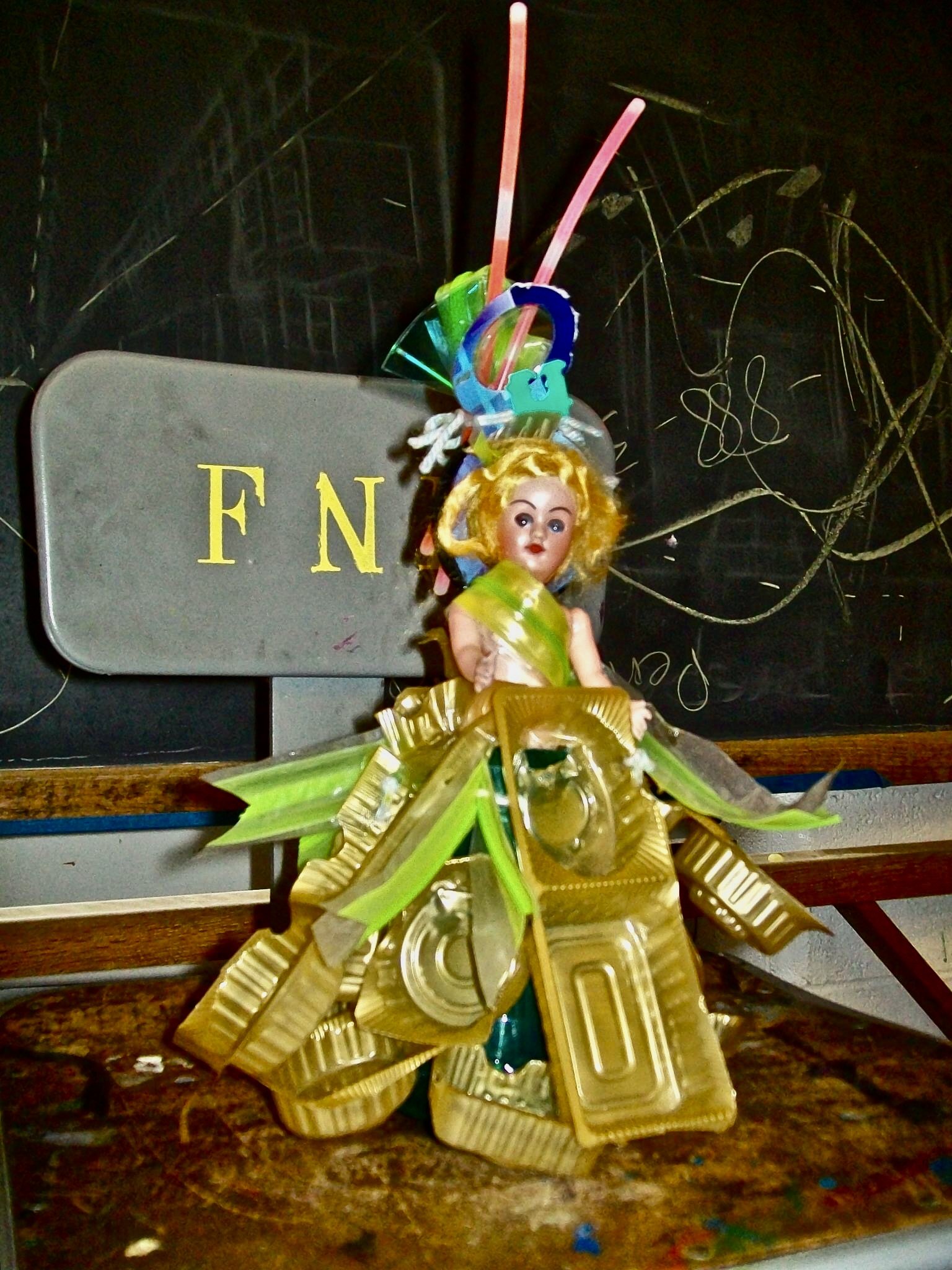 Upcycled Art Doll Tree Topper