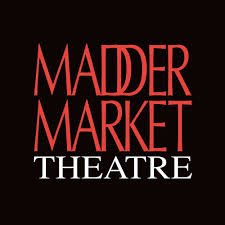 Logo for Madder Market Theatre with red and white text on a black background.