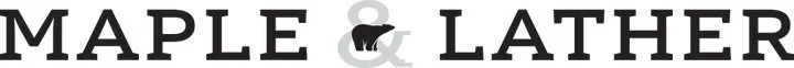 Maple & Lather logo with a bear silhouette inside the ampersand symbol.