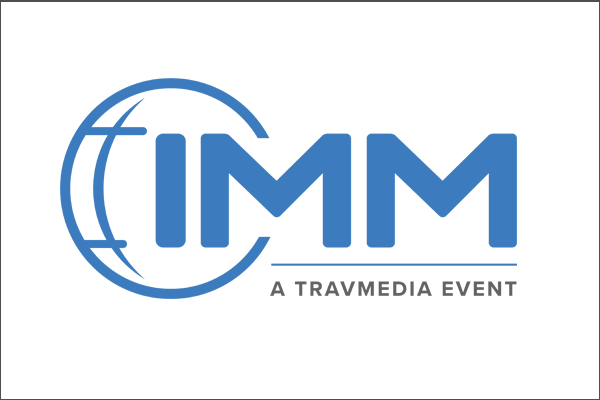 Logo for IMM, a TRAVMEDIA event, featuring a globe outline and the text 'IMM' in bold blue letters.