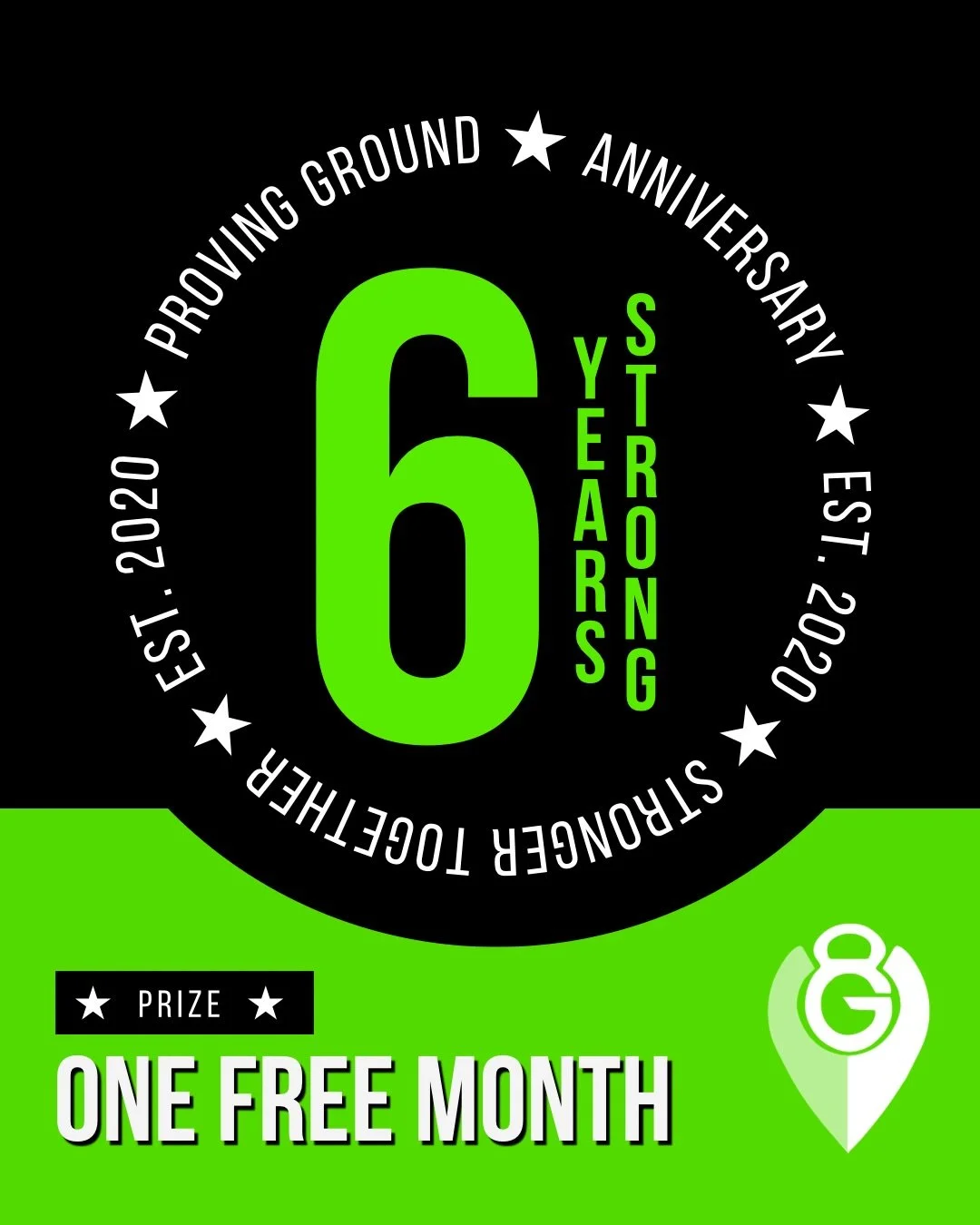 6 YEARS OF PROVING GROUND GIVEAWAY 💪🔥💚
We&rsquo;re celebrating the only way we know how&hellip;by showing up.

Giveaway: Take any class from May 11&ndash;May 17 and you&rsquo;ll be entered to win a FREE month at PG.

How to enter: &bull; Like this