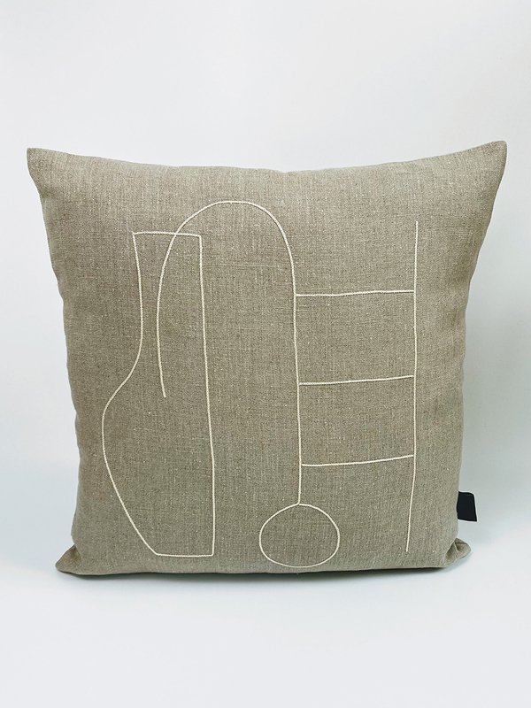 PAPYRUS, Square Cushion - Natural/Ecru