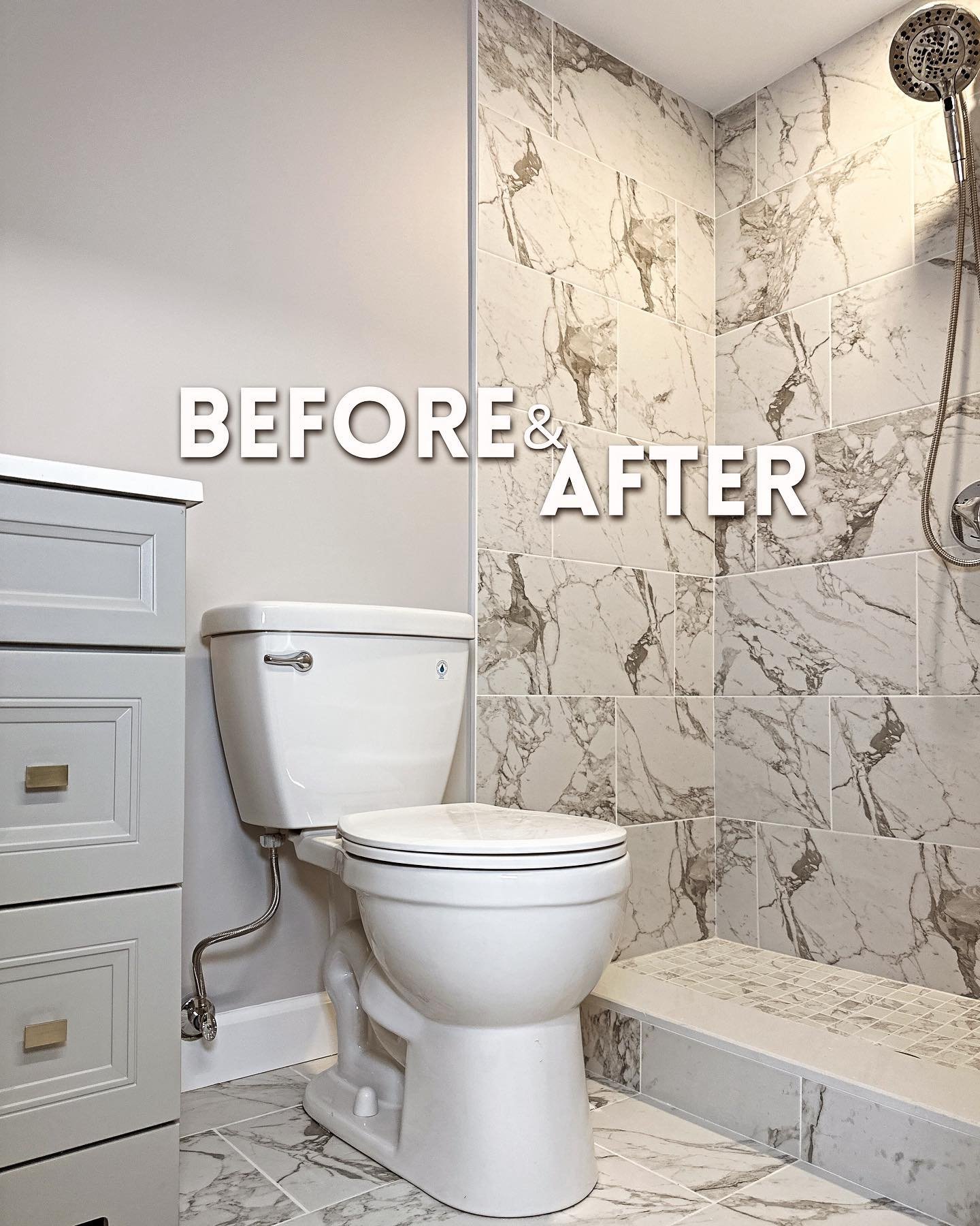 Bathroom renovation ✨ Before and after 👉🏻
.
Needing to renovate? Contact us! 
.
.
#renovations #construction #bathroom #dreamhouse #family #petlovers