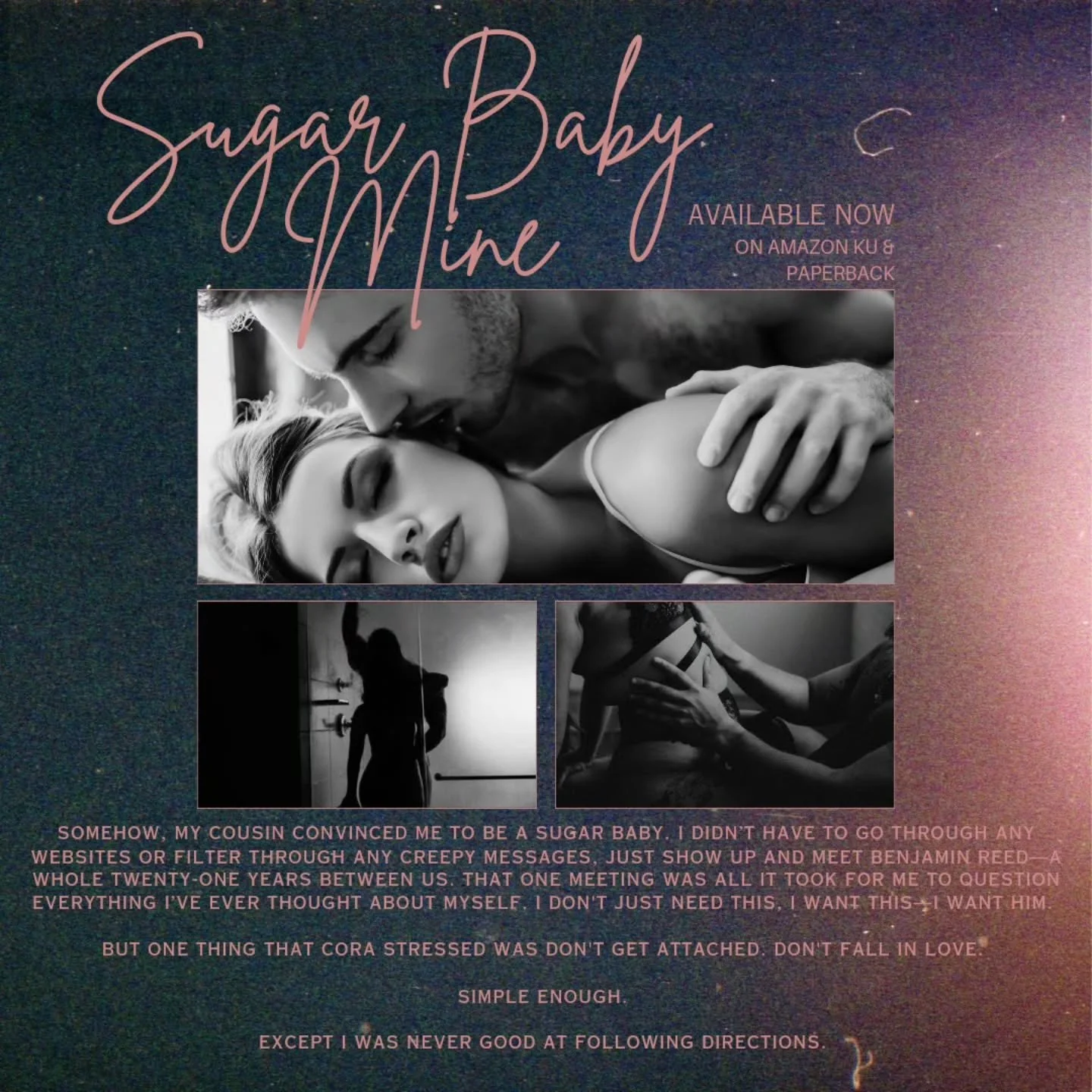 Sugar Baby Mine by @krianeauthor (me!)
NOW AVAILABLE on KU, in ebook, and in paperback!
you can find it here - https://a.co/d/hz1NbgQ

if you like the following, you might enjoy sugar baby mine! 
🌸 age gap
🌸 b.dsm elements 
🌸 pet names
🌸 fastburn