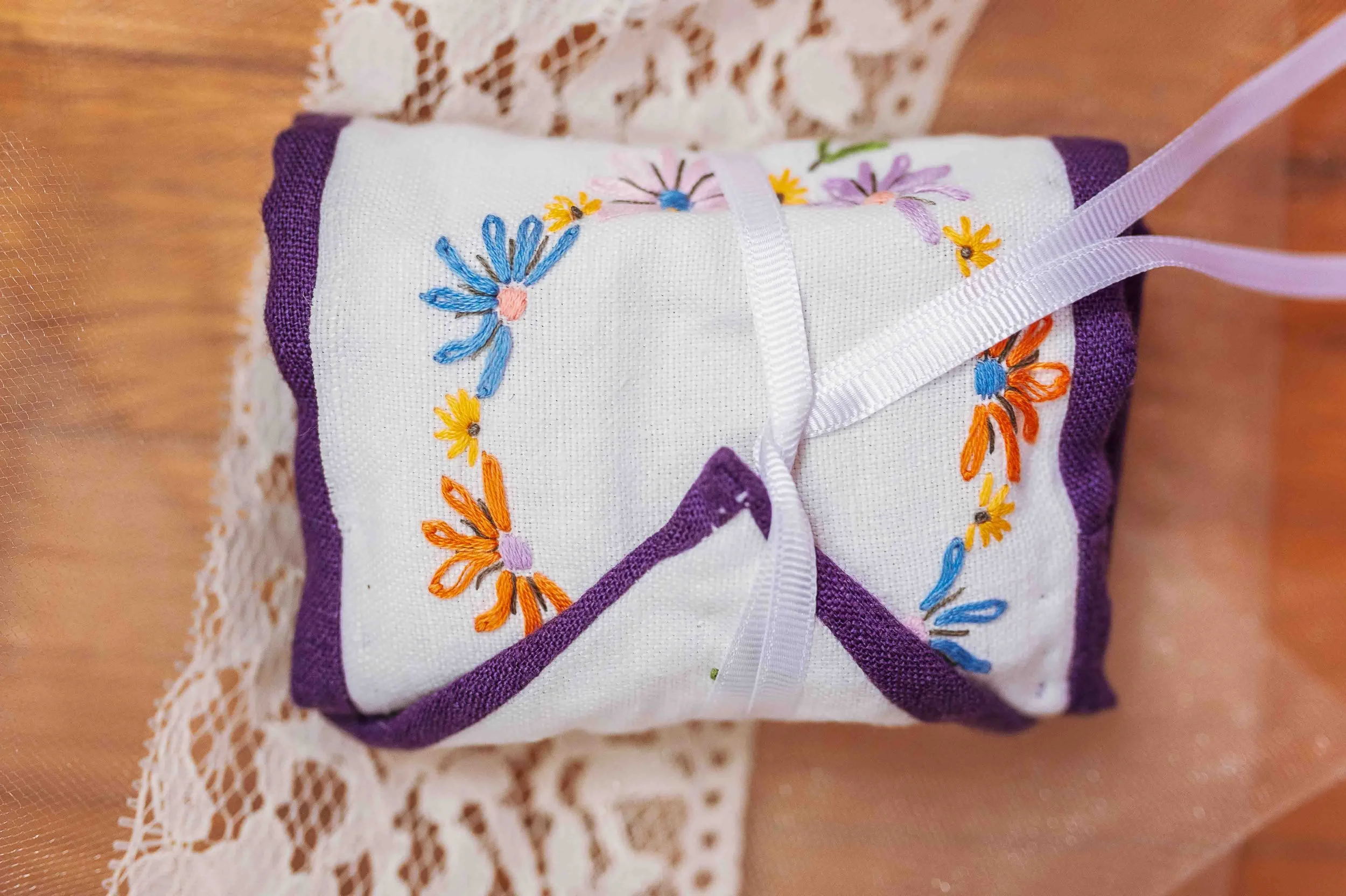 Housewife/ Sewing Kit: Vintage Purple Flowers