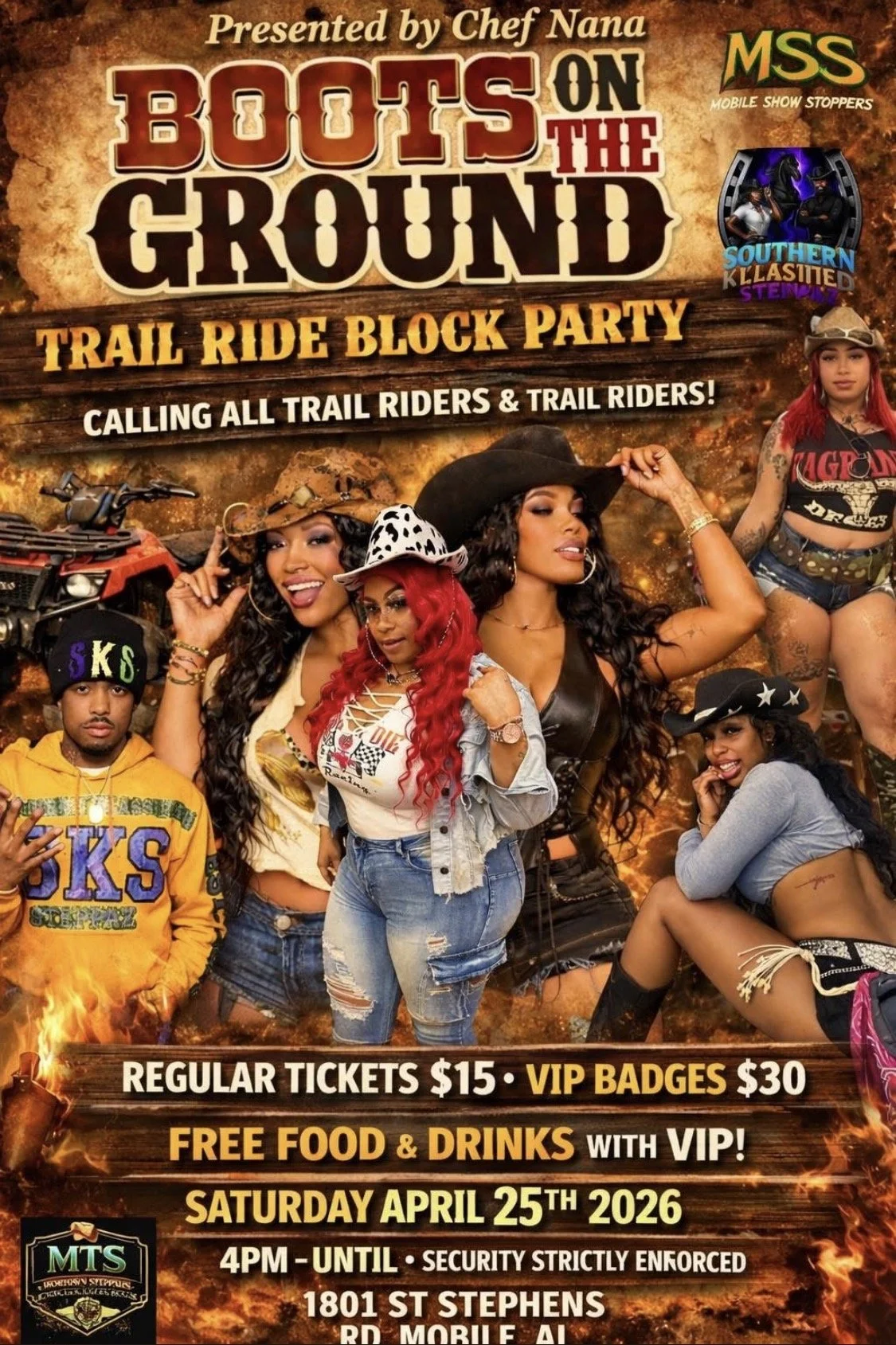 Boots on the Ground Trail RIde Block Party in Mobile, AL