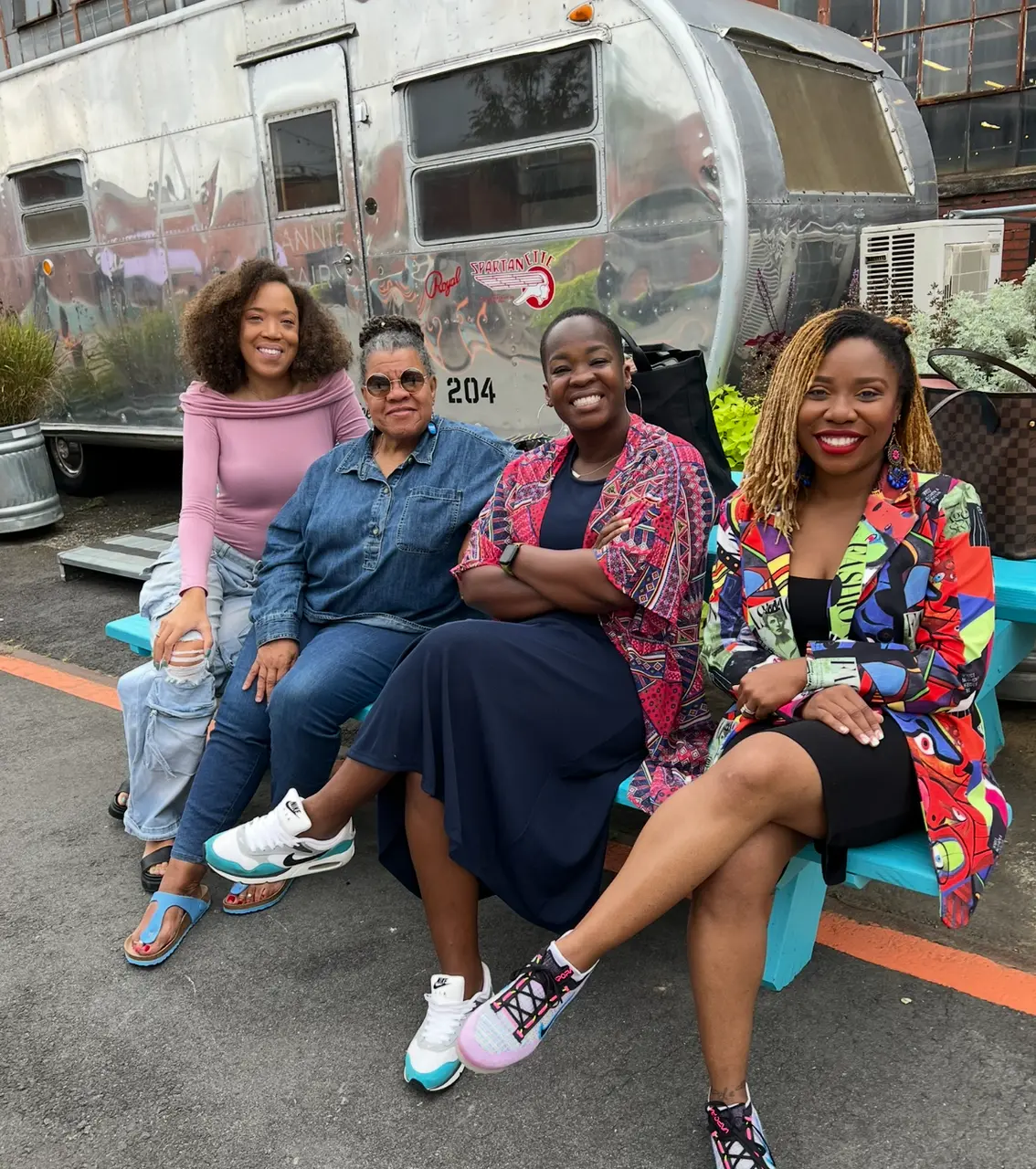   Women hanging out before    Nomadness Fest    2024  