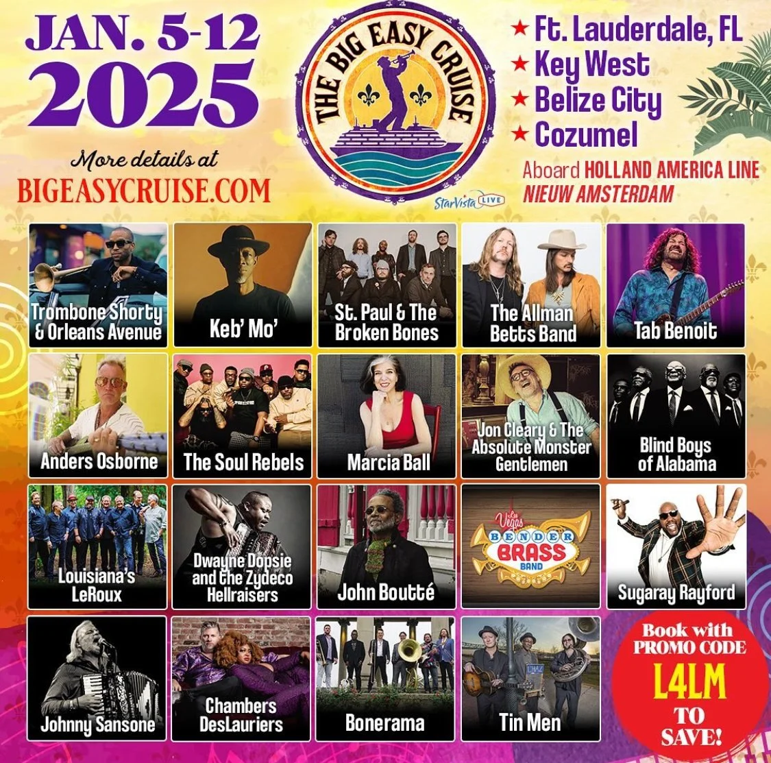 2025 Big Easy Cruise lineup