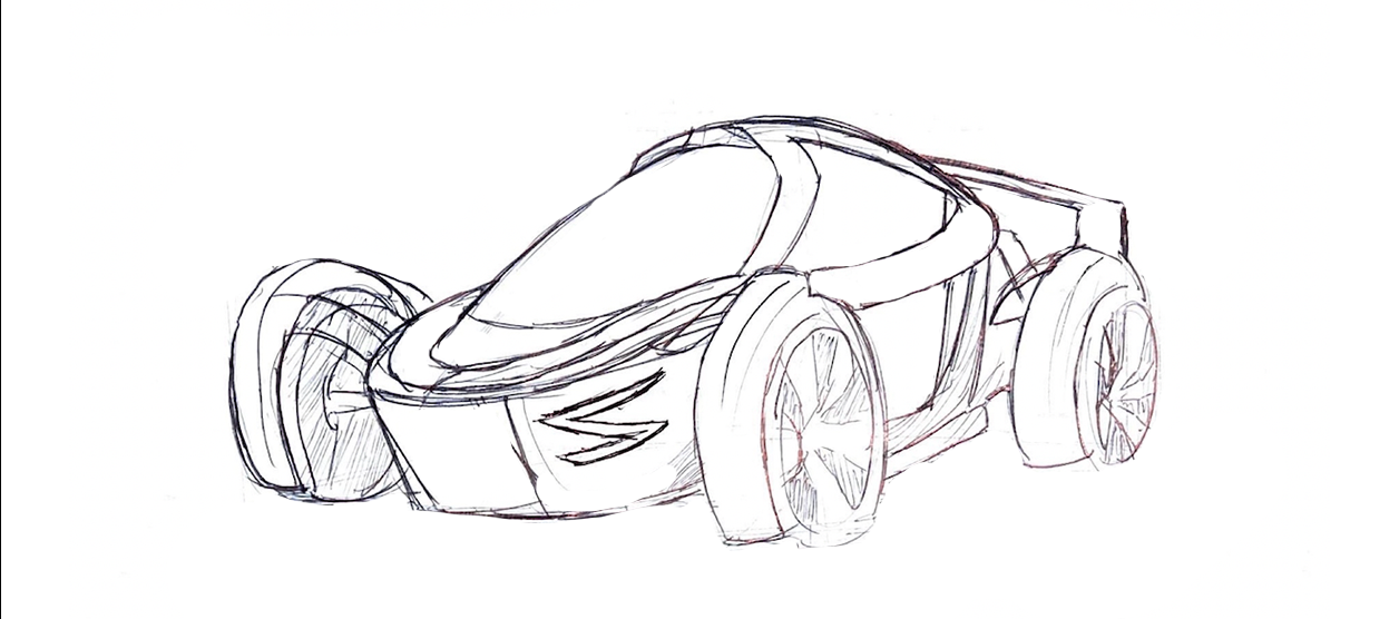 Concept Car Sketch, Sam Merrill, BFA IDUS