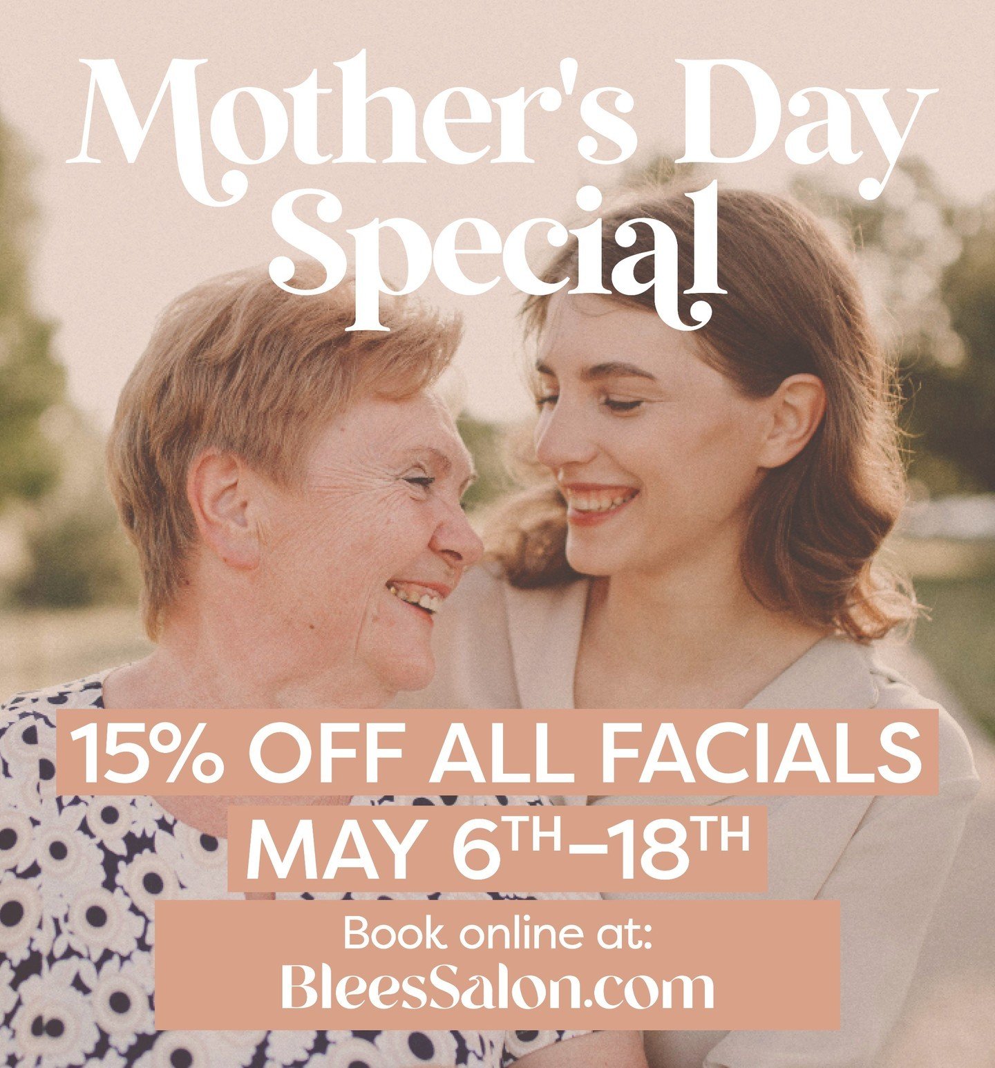 Mother's Day is this Sunday, the 12th! Save on facials booked until the 18th. You can also order a gift card online at BleesSalon.com or call us to pick one up! (518) 585-2557 #esthetician #skincareprofessional #licensedesthetician #skincare #mothers