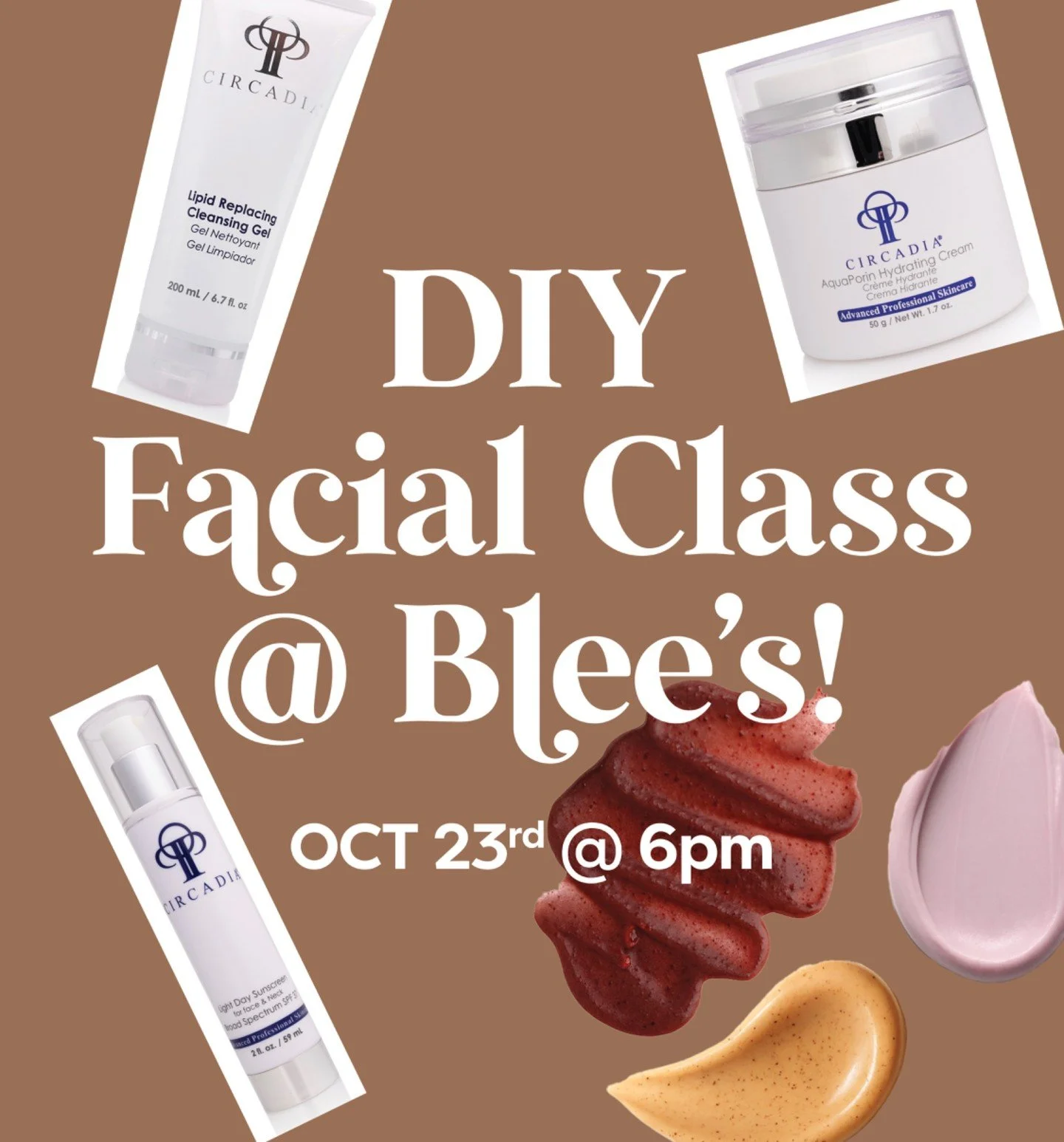 Join us for a fun, hands-on DIY Facial Class at Blee’s! Gather around our big table as we guide you step-by-step through a full facial using professional skincare products. You’ll learn how to care for your skin like the pros, enjoy a fun