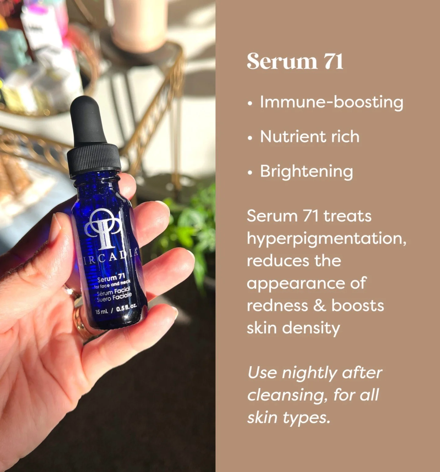 One of our go-to Circadia serums 🤍
We love Serum 71 because it does a little bit of everything. It helps brighten the skin, calm redness, and support overall skin health without being harsh.
✔️ It&rsquo;s gentle enough for nightly use and works well