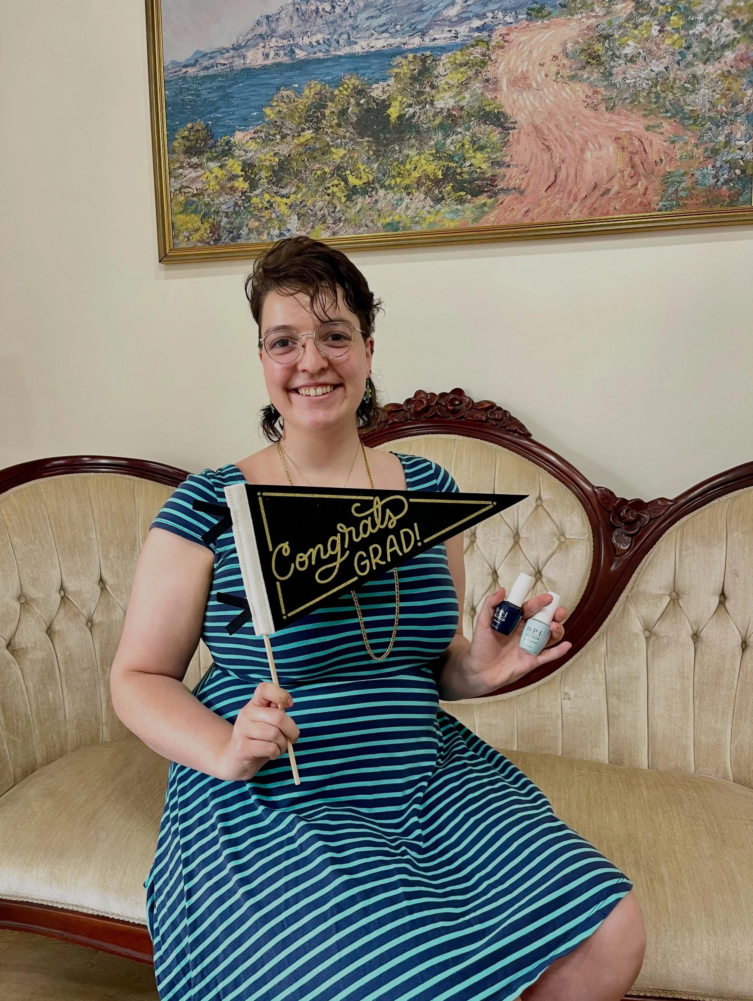 Congratulations to Joy on their recent graduation! 🎓 We&rsquo;re so excited to welcome Joy back to Blee&rsquo;s for the summer. 💕
If you&rsquo;ve had your nails done by Joy, you already know why we&rsquo;re excited. Beautiful work, a great eye for 