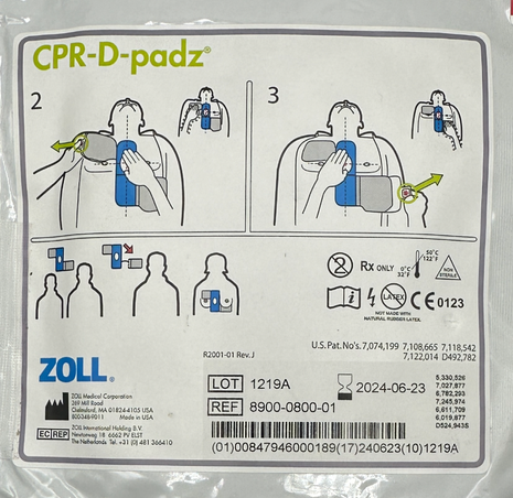 Lot of 90 2024 ZOLL® CPR-D-padz Adult Pads for $7 each. — AED Lab