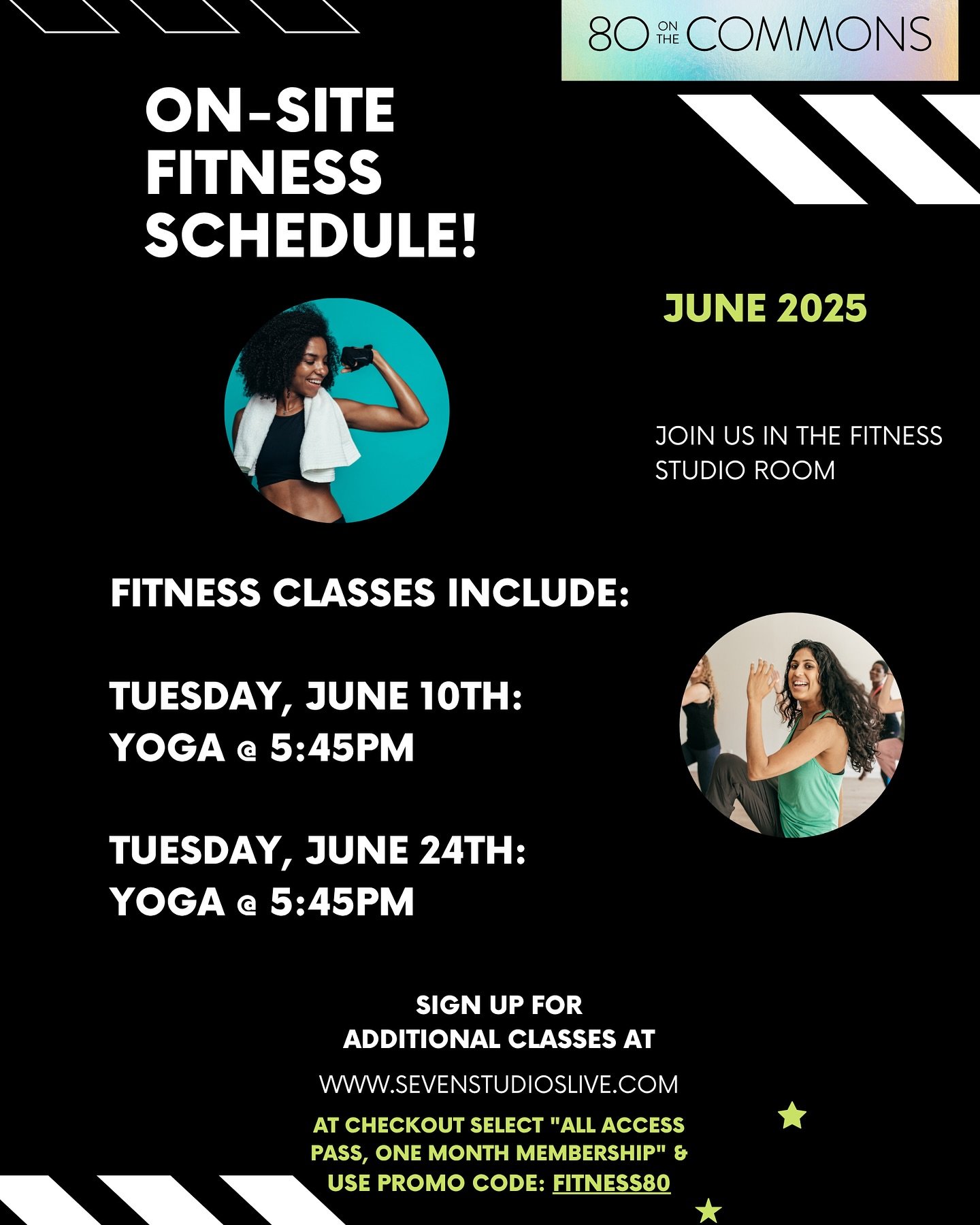 Did you know that as a community member, you have access to two complimentary fitness courses each month? These are held in the cycling studio!