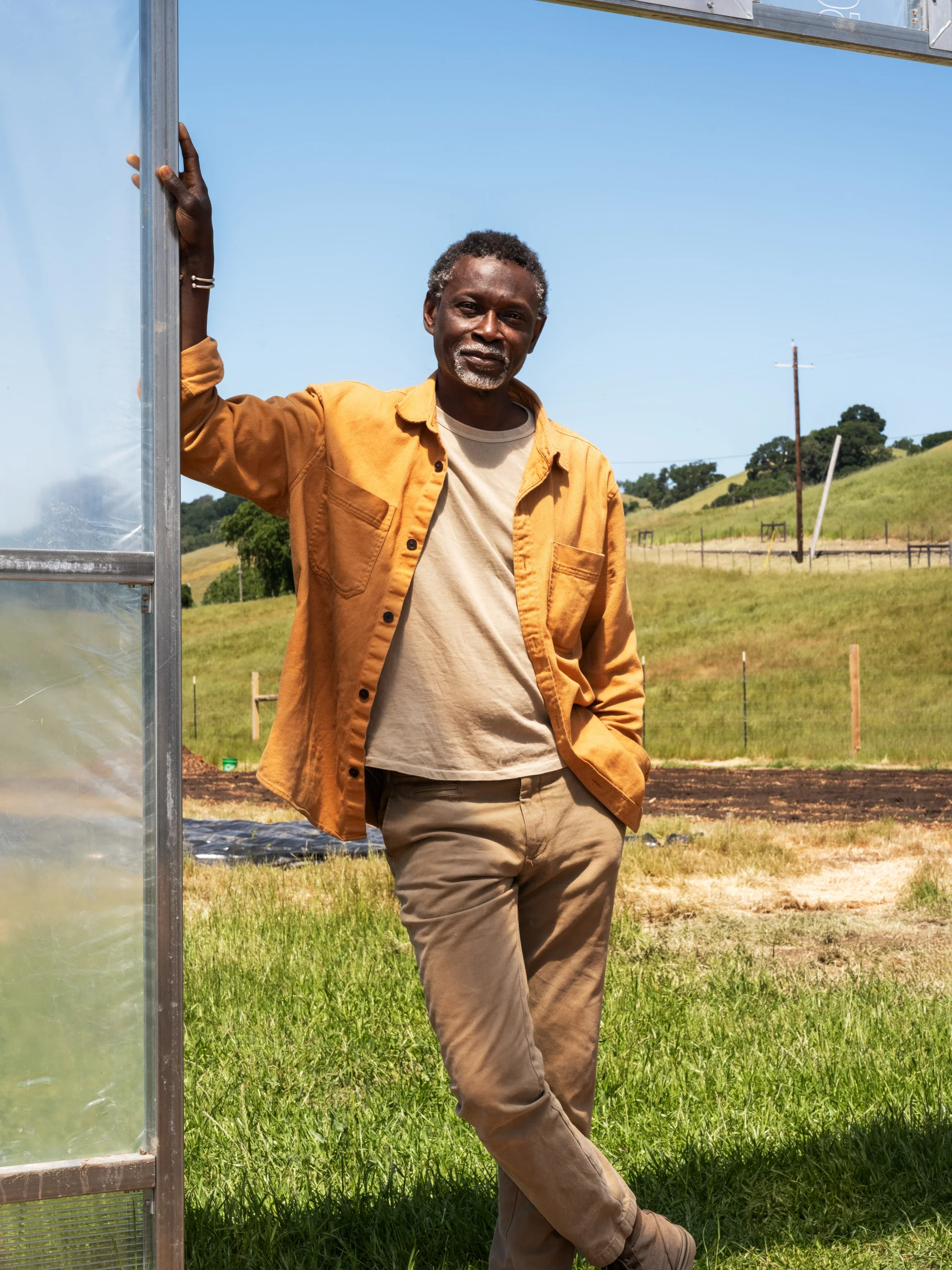 Pierre Thiam posing at the Eames Ranch