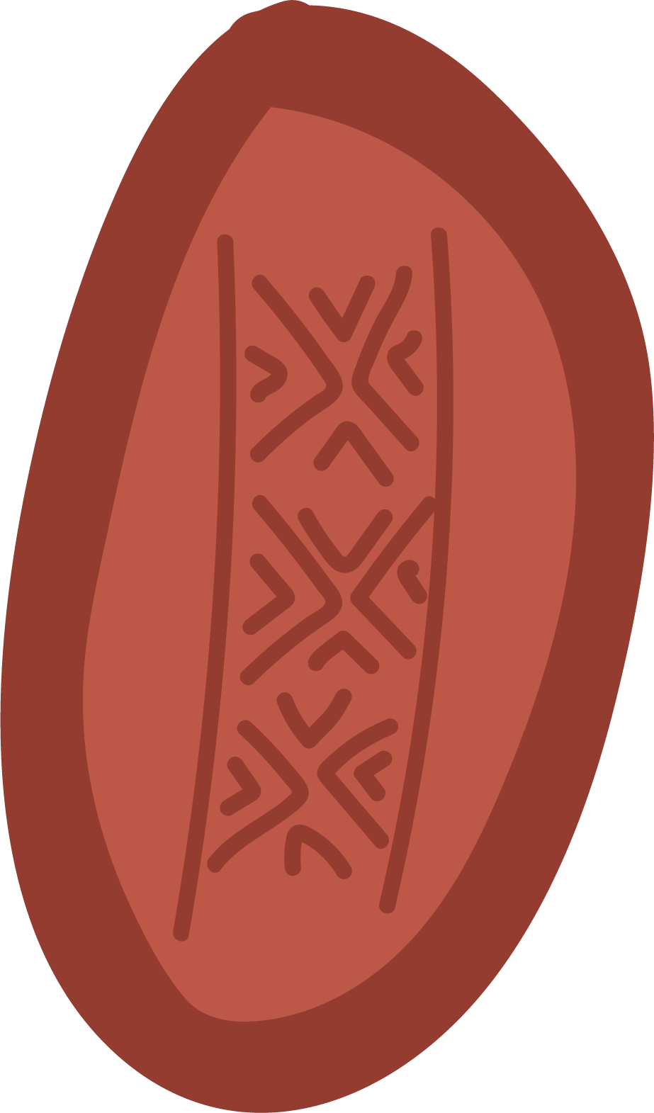 Illustration of a red platter with African design