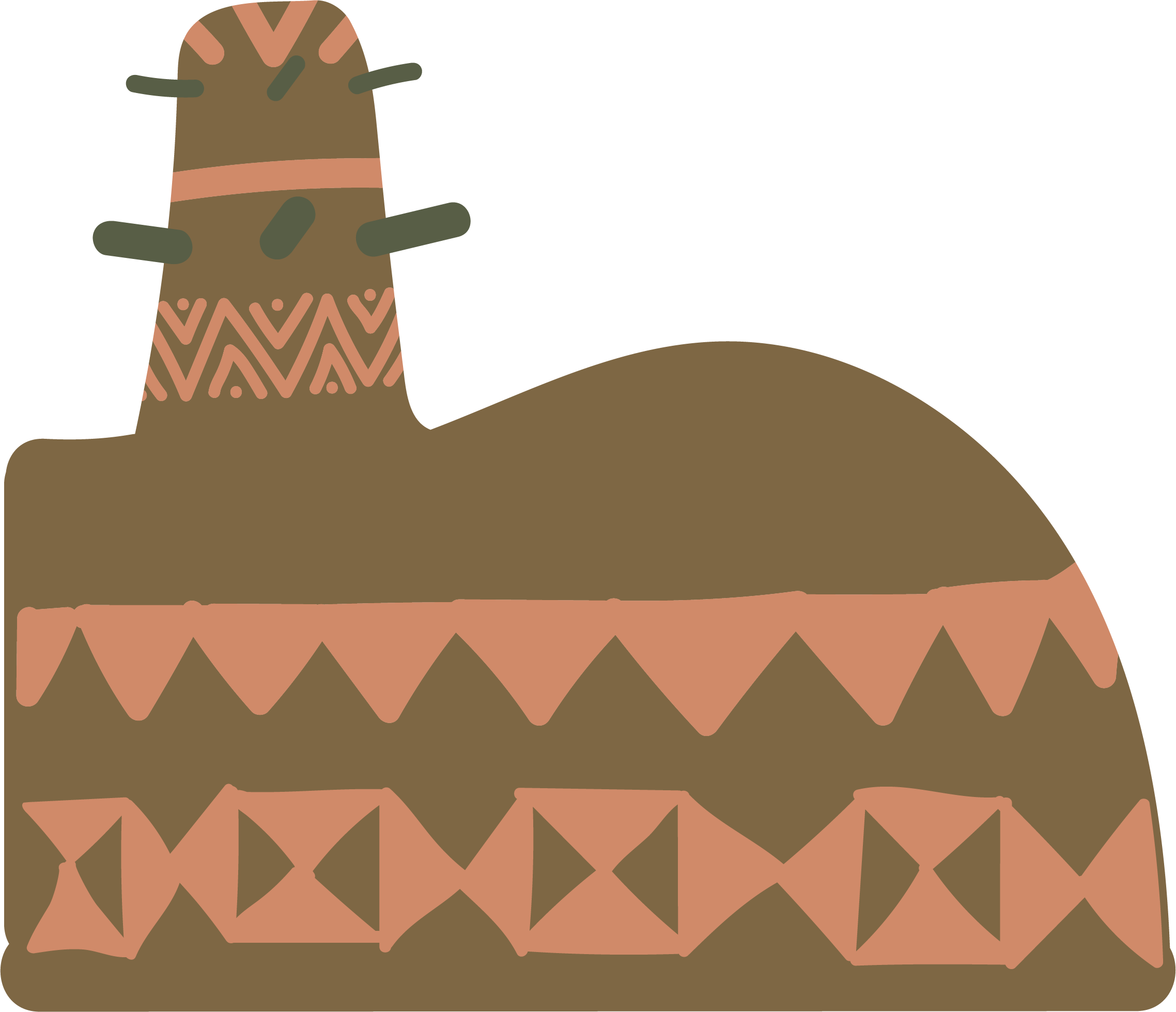 Illustration of a decorated clay oven