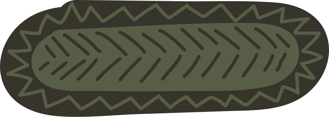 Illustration of a small green platter with African design