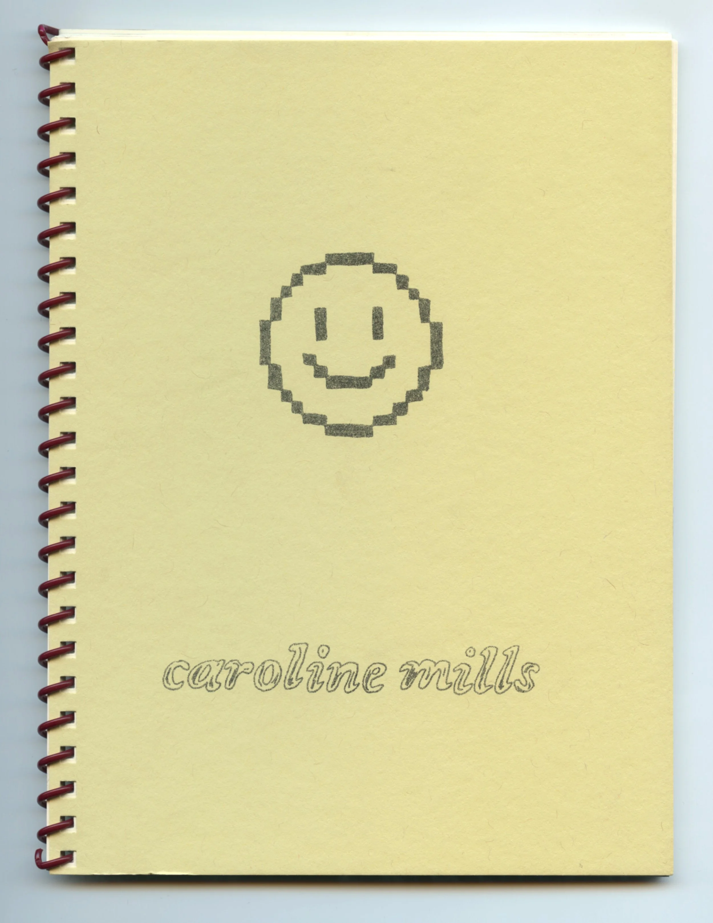 Caroline Mills, printed in Fluorescent Pink, Bright Red, Blue, Yellow, and Black